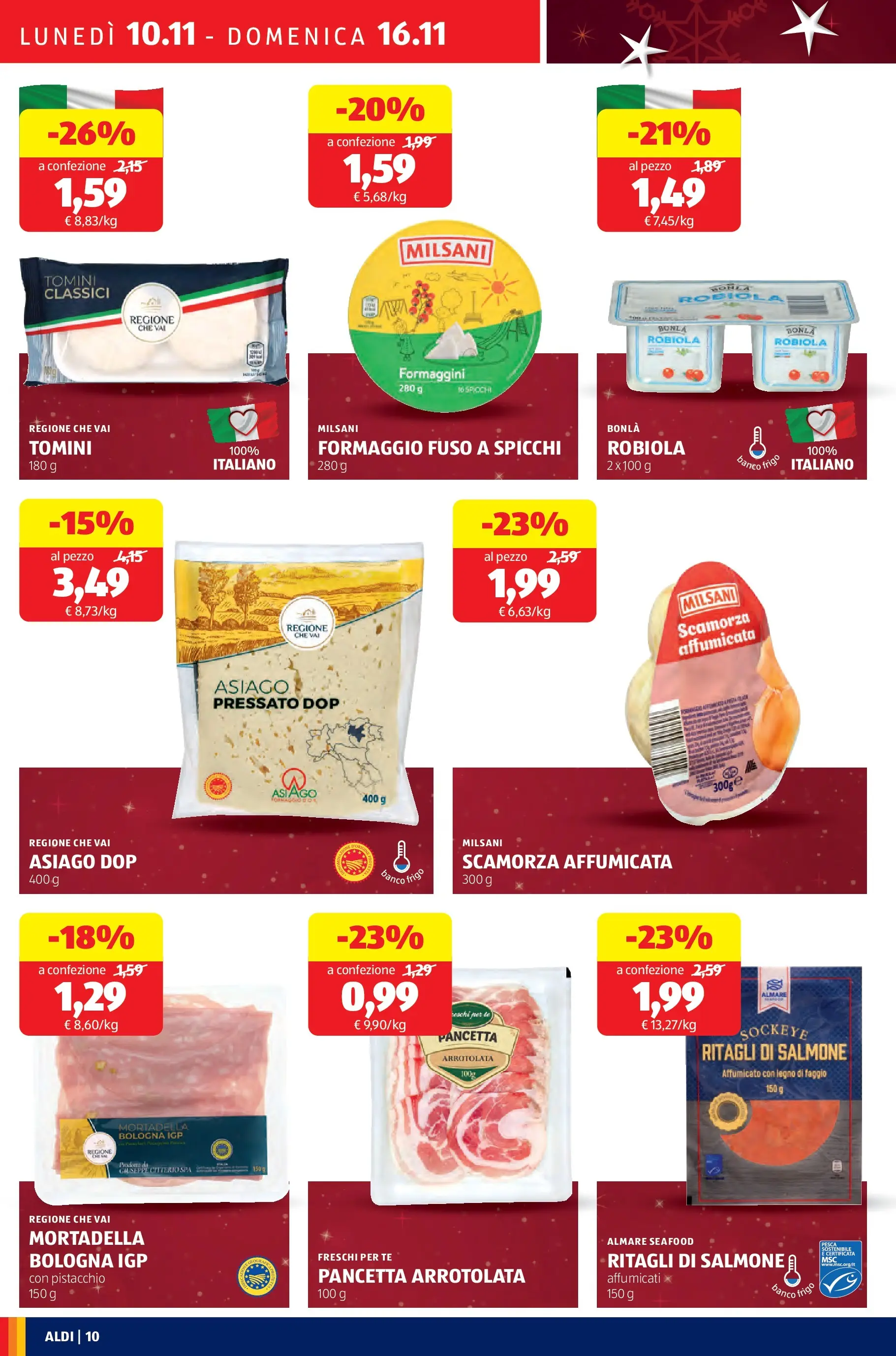 Nuovo Aldi - Black November dal 09/11/2025 > offerte anteprima 🛍️ | Pagina: 10 | Prodotti: Salmone, Pancetta, Formaggio, Pesca