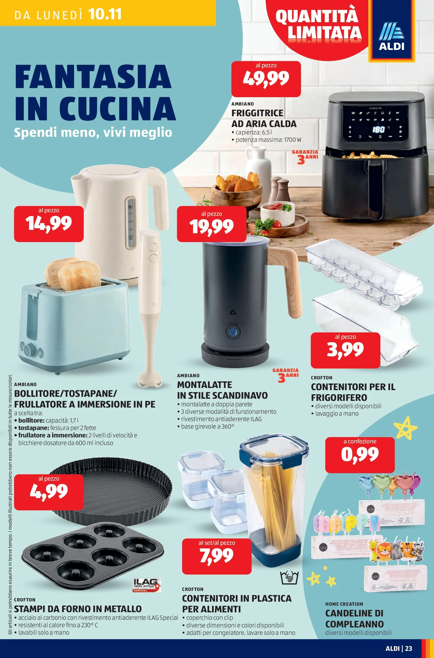 Nuovo Aldi - Black November dal 09/11/2025 > offerte anteprima 🛍️ | Pagina: 23 | Prodotti: Friggitrice ad aria, Frullatore, Frigorifero, Forno