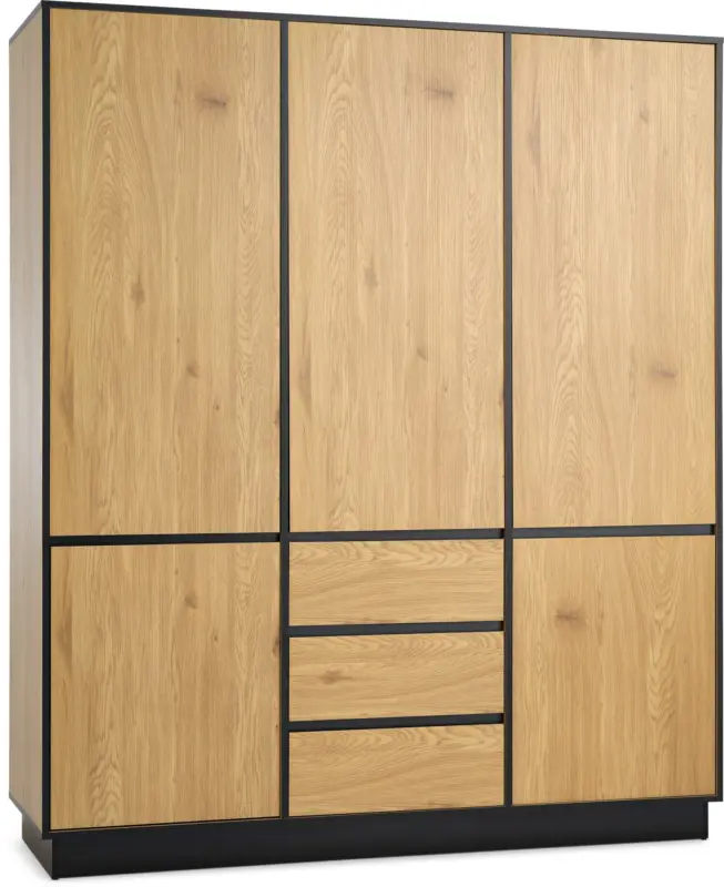 JYSK Гардероб ODENSE 179x210 5 врати 3 чекмеджета цв.т. дъб