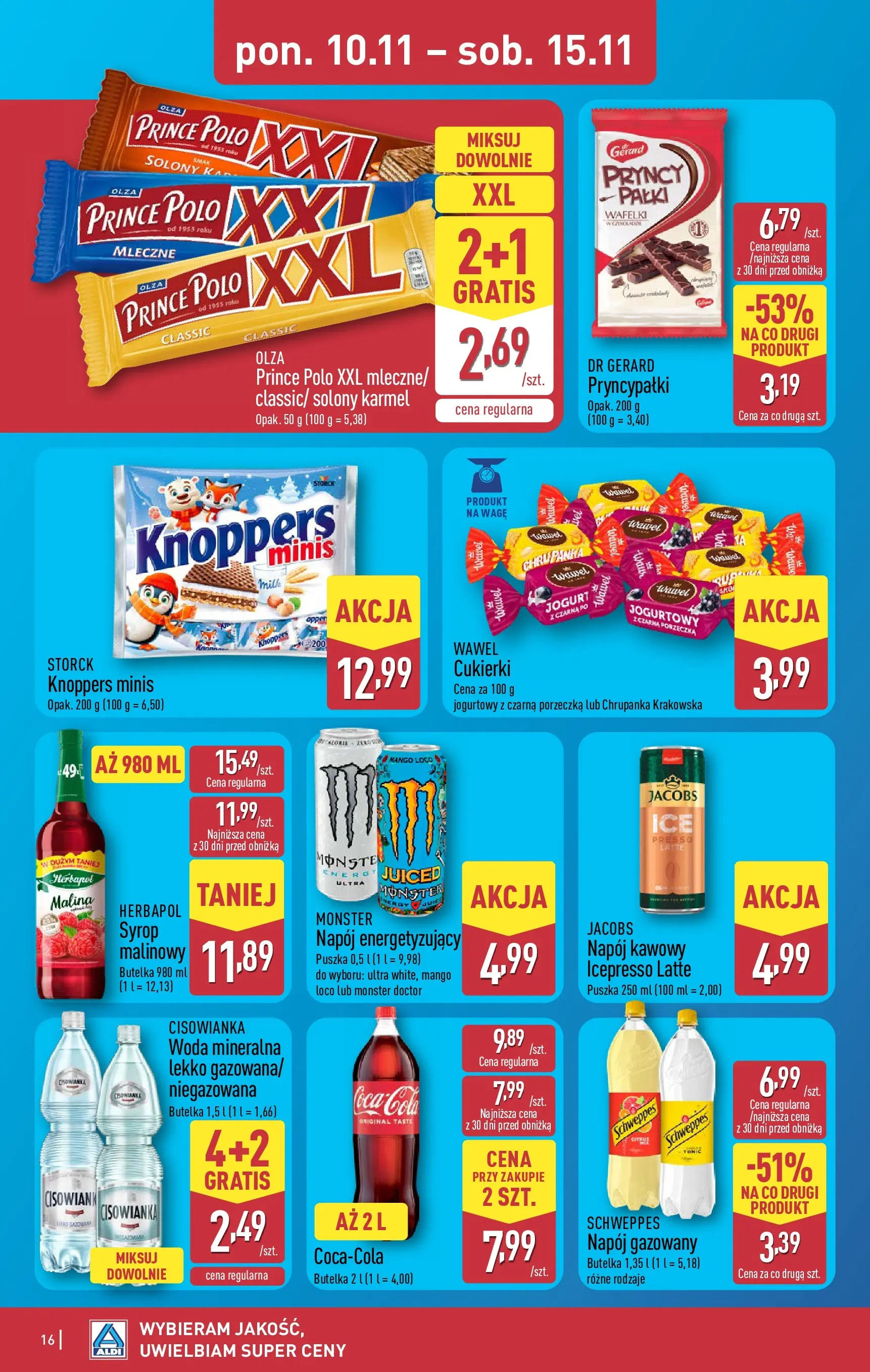 Aldi Gazetka od 10.11.2025 - Ulotka PDF, promocje | Strona: 16 | Produkty: Knoppers, Syrop, Porzeczka, Jogurt
