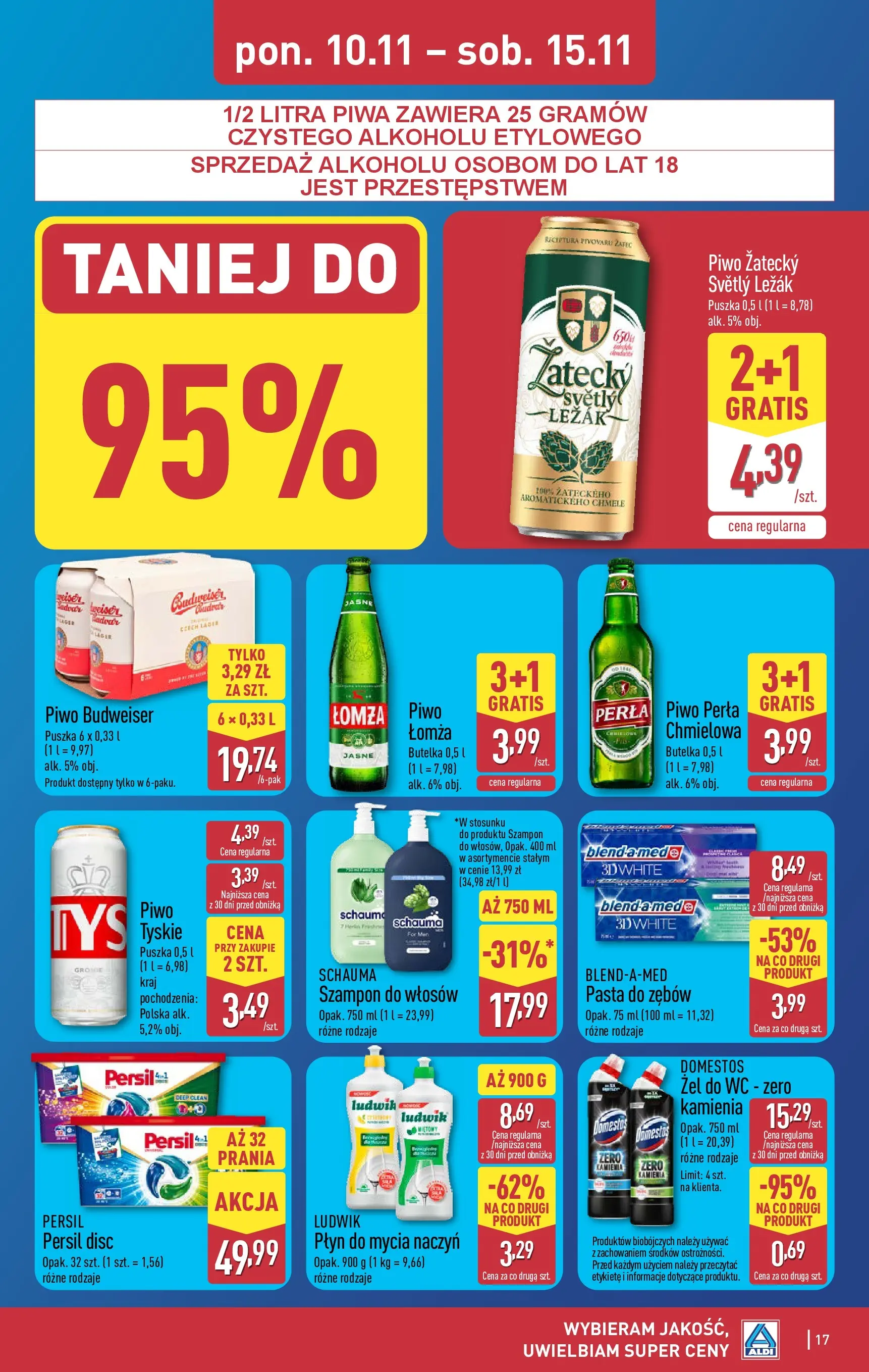 Aldi Gazetka od 10.11.2025 - Ulotka PDF, promocje | Strona: 17 | Produkty: Persil, Leżak, Domestos, Płyn do mycia naczyń