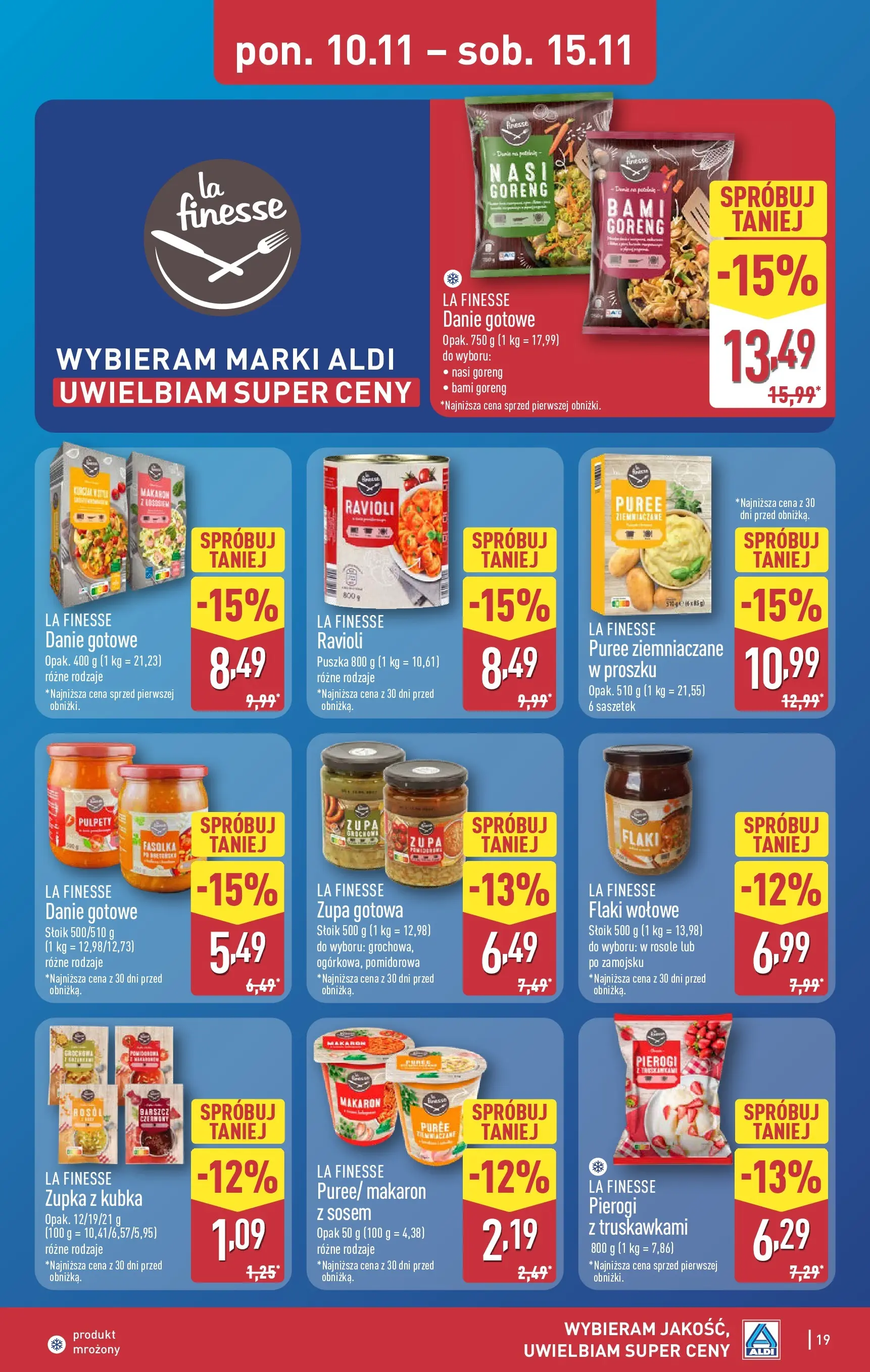 Aldi Gazetka od 10.11.2025 - Ulotka PDF, promocje | Strona: 19 | Produkty: Pierogi, Flaki, Zupa, Flaki wołowe
