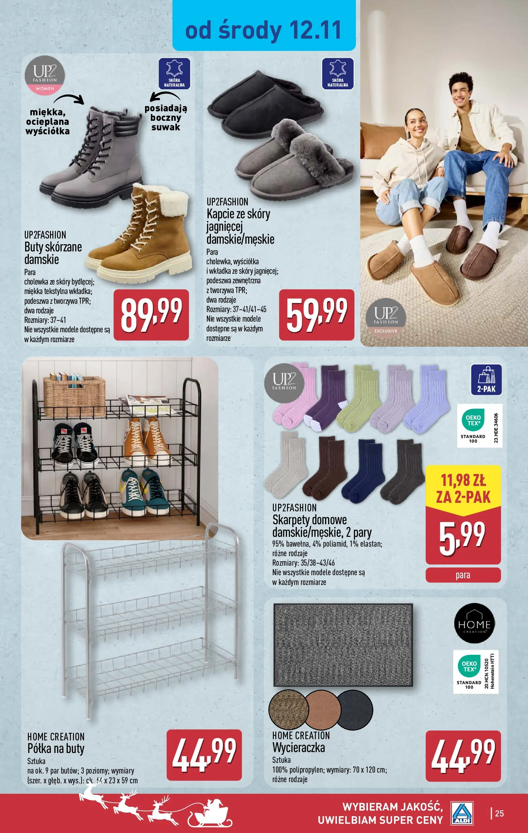 Aldi Gazetka od 10.11.2025 - Ulotka PDF, promocje | Strona: 25 | Produkty: Buty, Kapcie, Półka, Wycieraczka