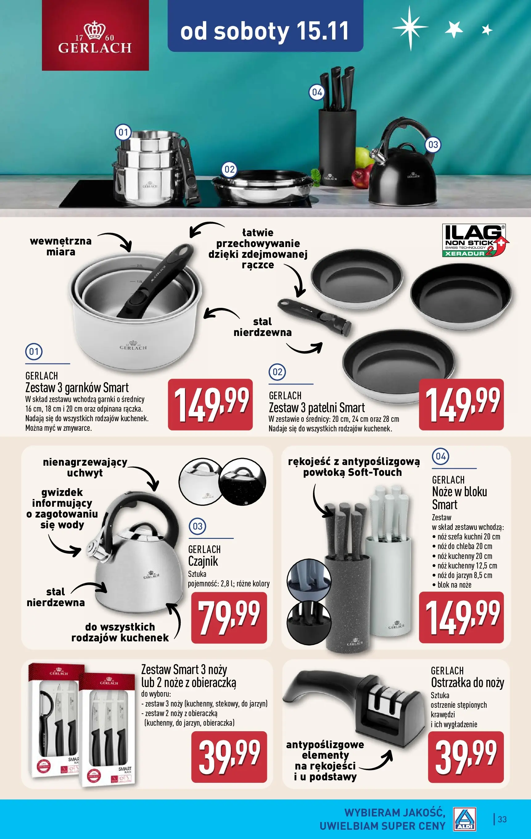 Aldi Gazetka od 10.11.2025 - Ulotka PDF, promocje | Strona: 33 | Produkty: Czajnik, Garnki