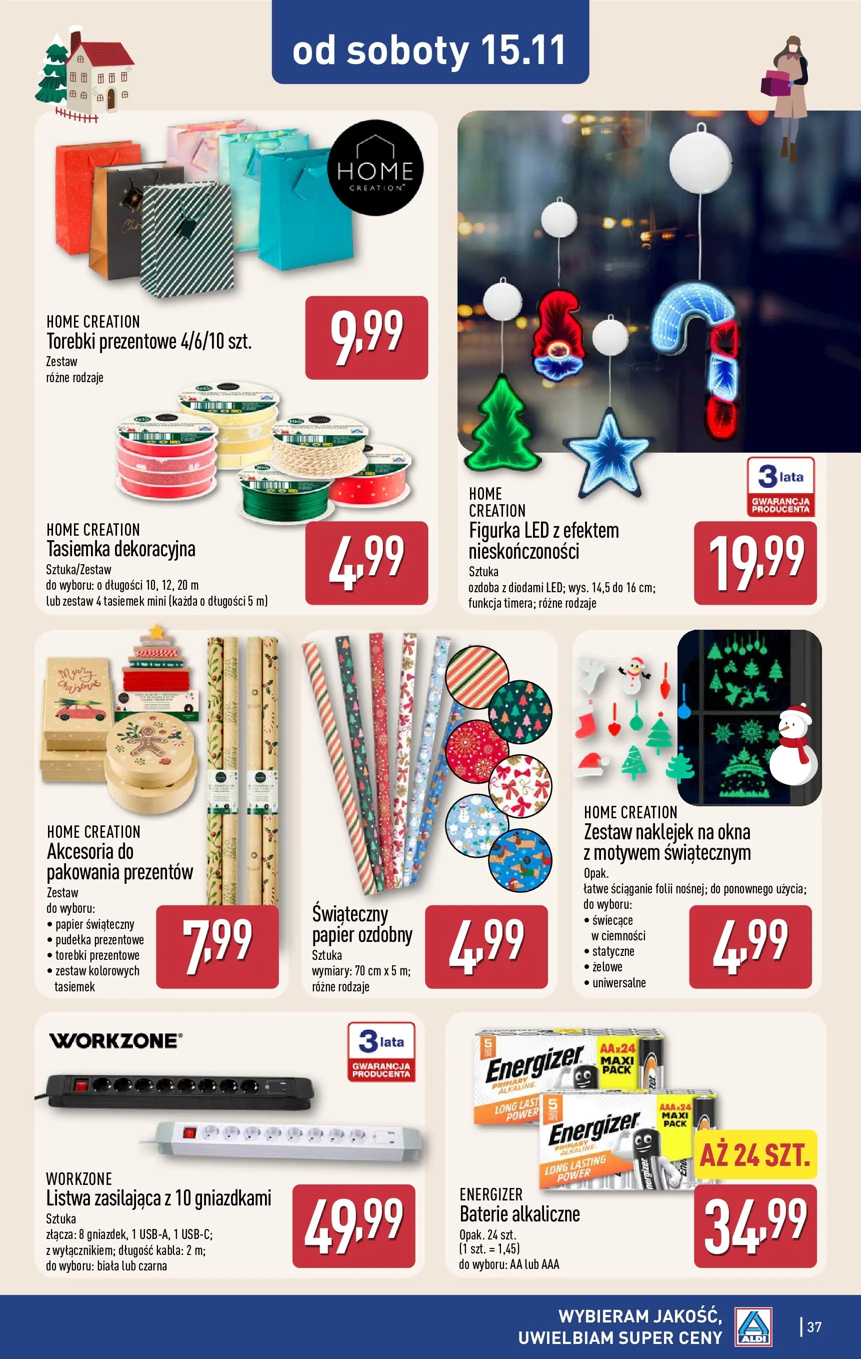 Aldi Gazetka od 10.11.2025 - Ulotka PDF, promocje | Strona: 37 | Produkty: Baterie, Torebki