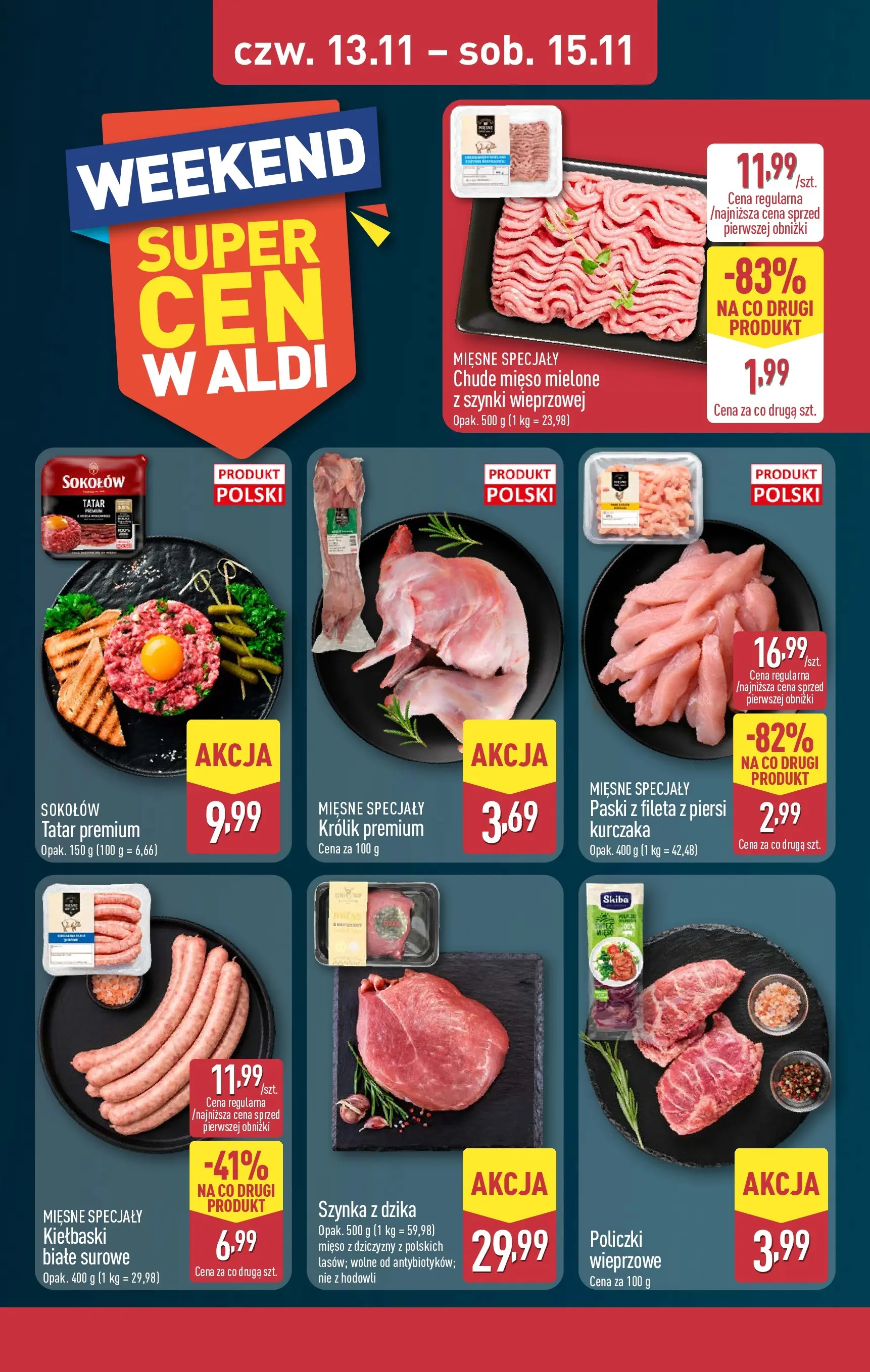 Aldi Gazetka - Okazje na weekend od 13.11.2025 - Ulotka PDF, promocje | Strona: 5 | Produkty: Piersi, Mięso, Mięso mielone, Tatar