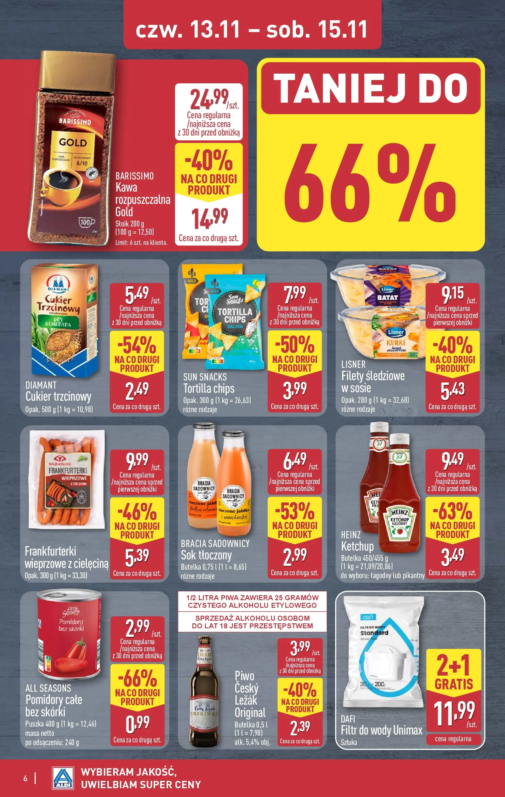 Aldi Gazetka - Okazje na weekend od 13.11.2025 - Ulotka PDF, promocje | Strona: 6 | Produkty: Ketchup, Kawa, Cukier trzcinowy, Sok