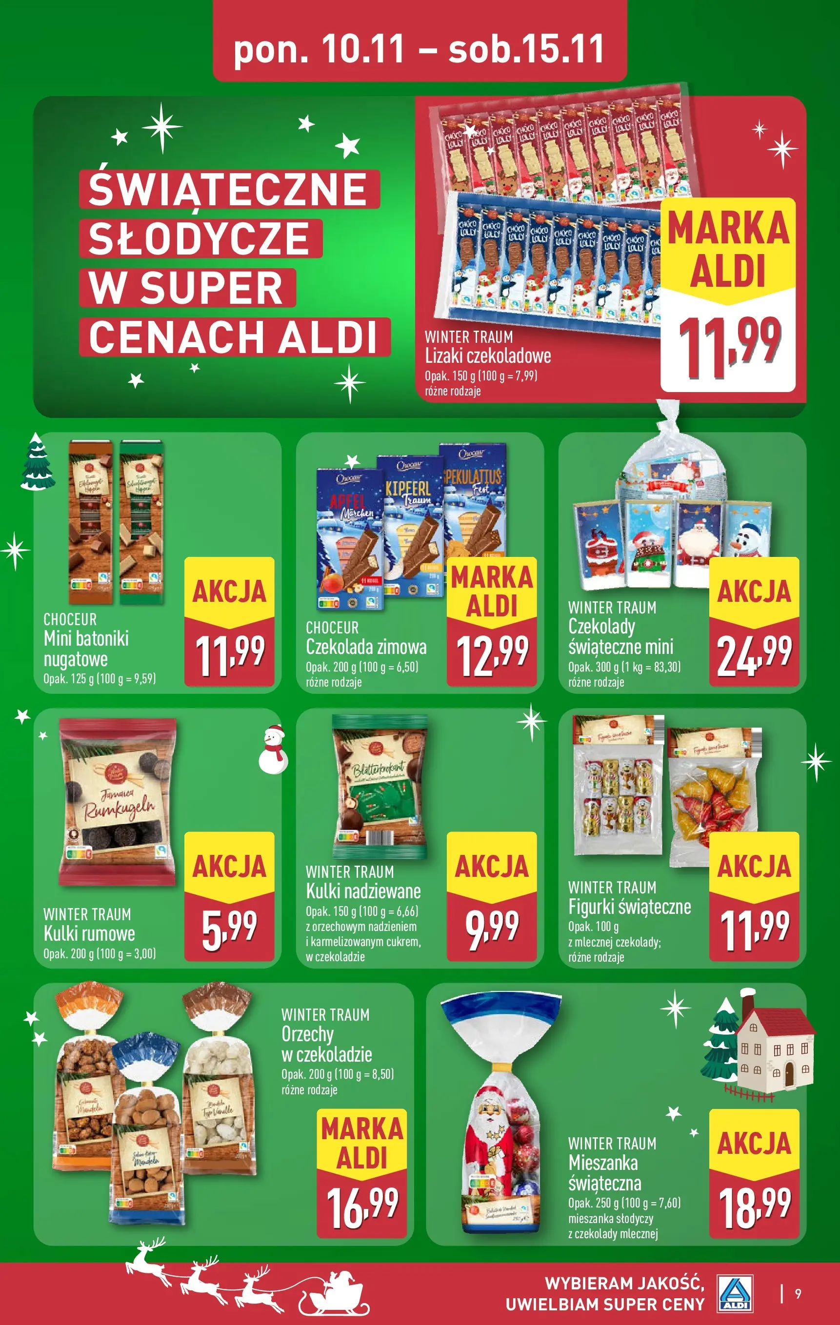 Aldi Gazetka - Okazje na weekend od 13.11.2025 - Ulotka PDF, promocje | Strona: 9 | Produkty: Czekolady, Słodycze, Top, Czekolada