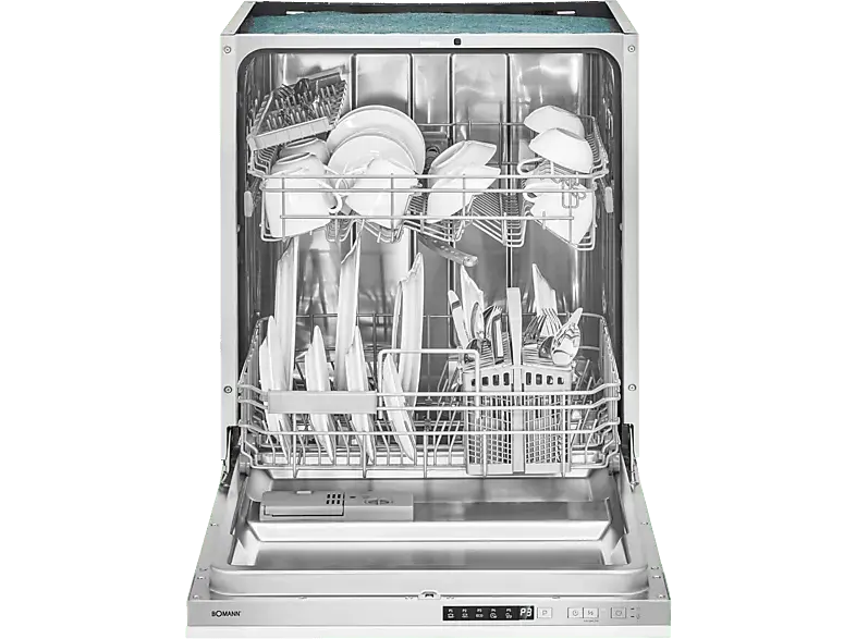 Bomann GSPE 7421 VI Geschirrspüler (vollintegrierbar, Besteckkorb, 815 mm breit, 47 dB(A), D, Silber)