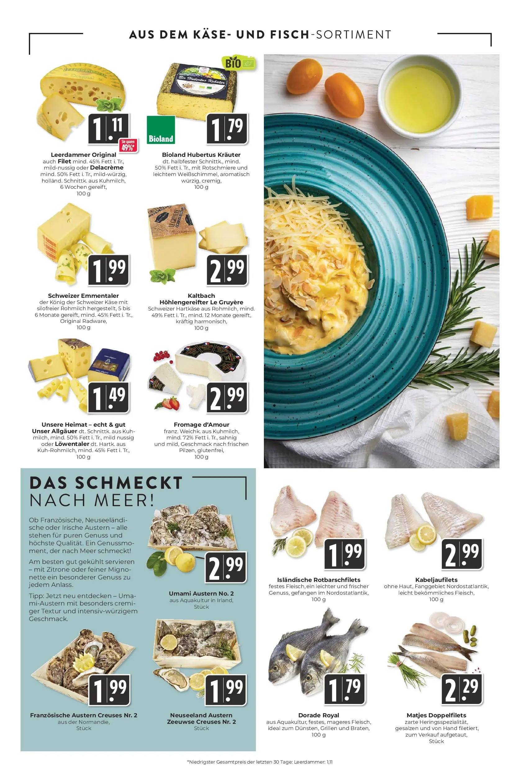 Entdecke - Hieber's Frischecenter: Meine Woche (ab 09.11.2025) zum Blättern | Seite: 6 | Produkte: Dorade, Käse, Leerdammer, Zitrone