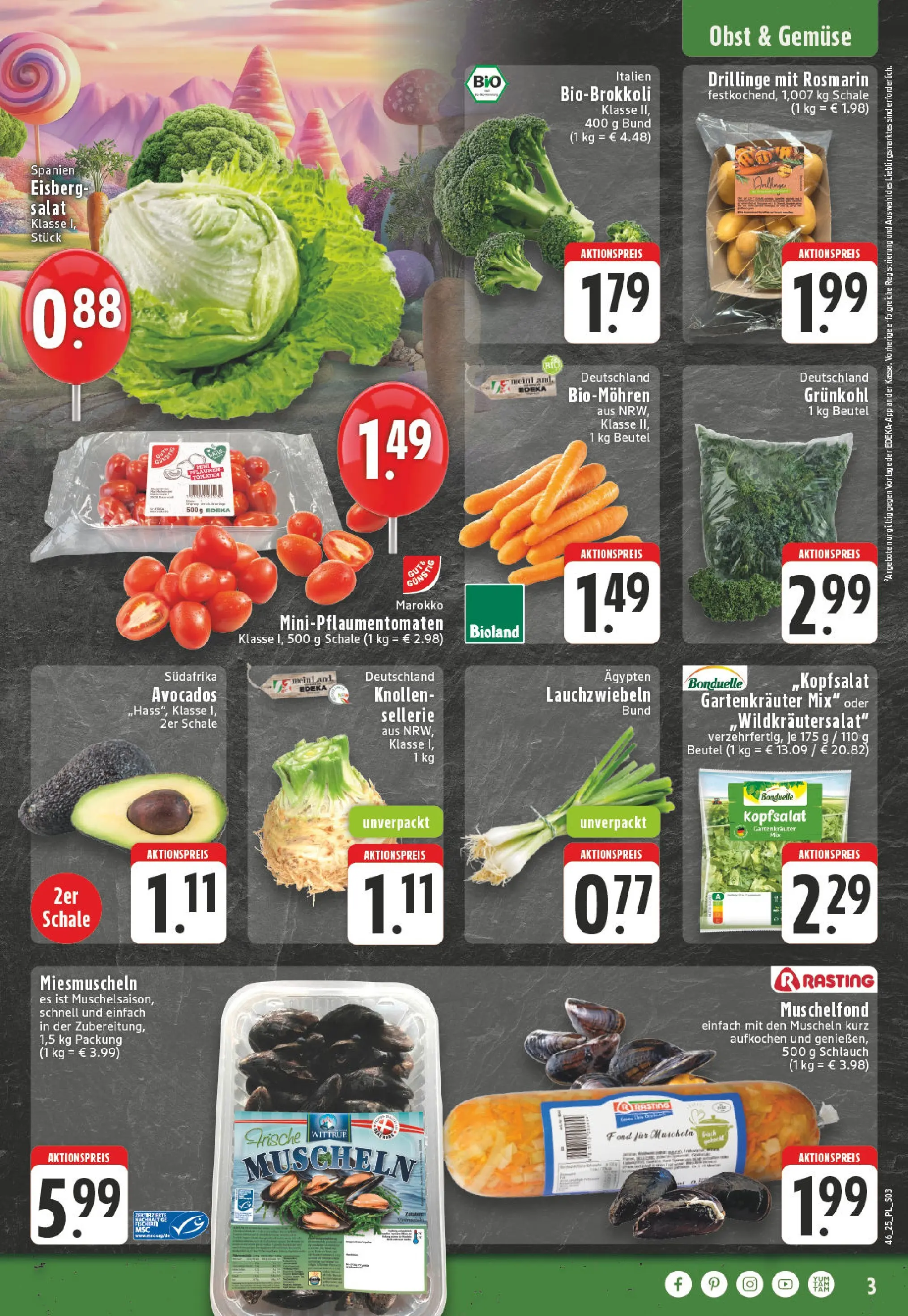 Edeka prospekt Eschweiler-Dürwiß	 (ab 09.11.2025) » Angebote Online | Seite: 3 | Produkte: Eisbergsalat, Gemüse, Obst, Salat