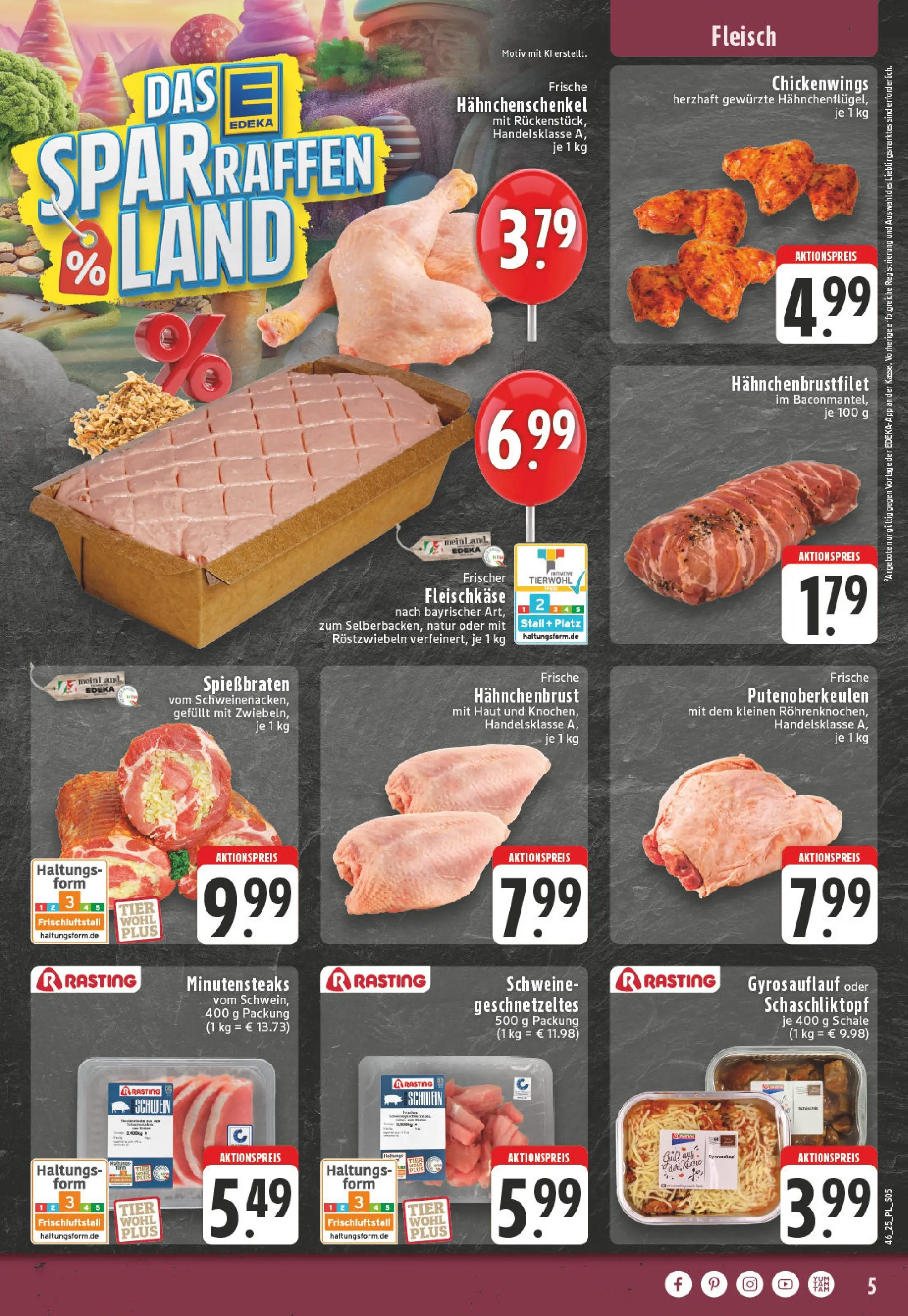 Edeka prospekt Eschweiler-Dürwiß	 (ab 09.11.2025) » Angebote Online | Seite: 5 | Produkte: Hahnchenschenkel, Steak, Fleisch, Hahnchenbrust