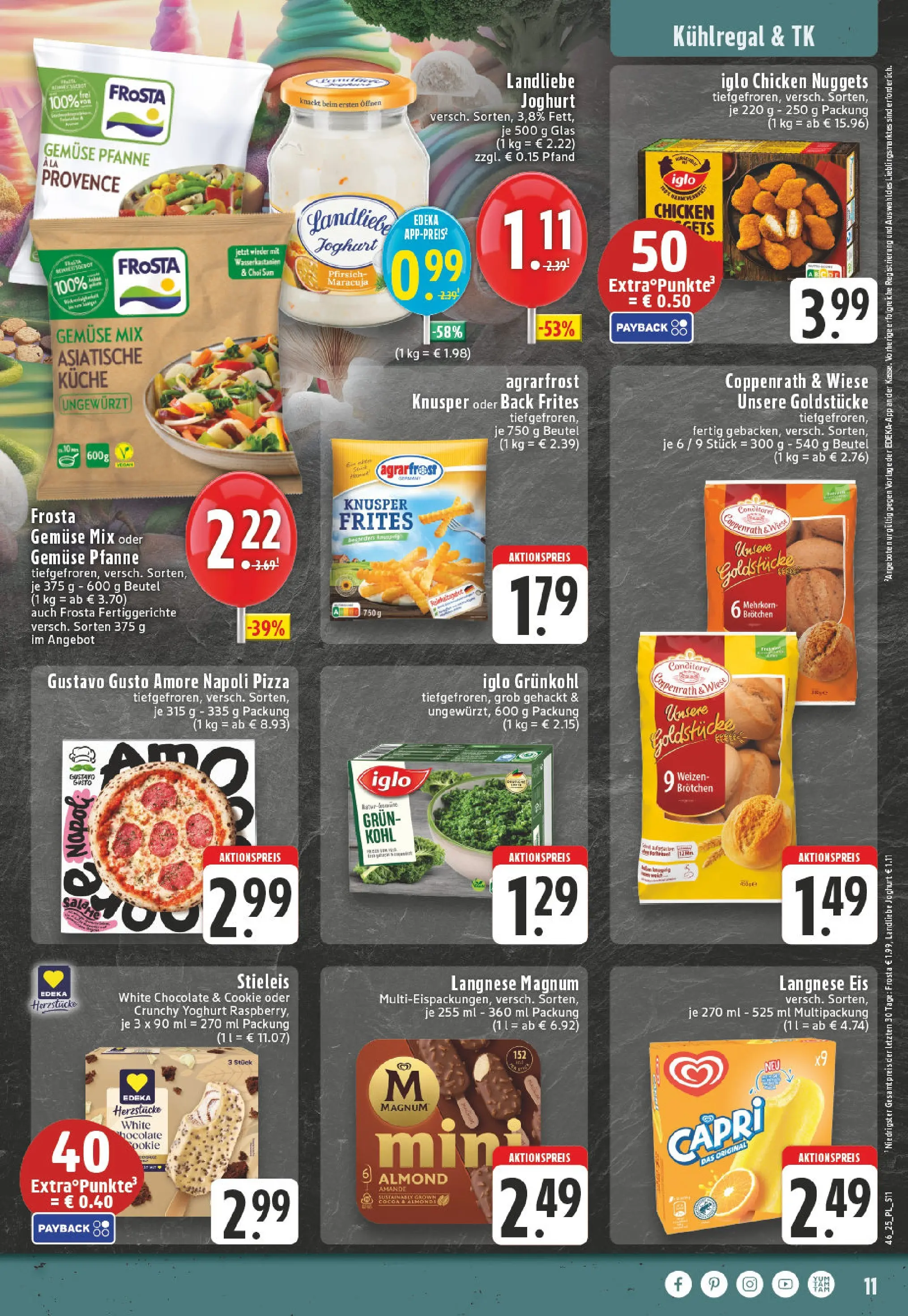 Edeka prospekt Eschweiler-Dürwiß	 (ab 09.11.2025) » Angebote Online | Seite: 11 | Produkte: Gustavo gusto, Küche, Frosta, Gemüse