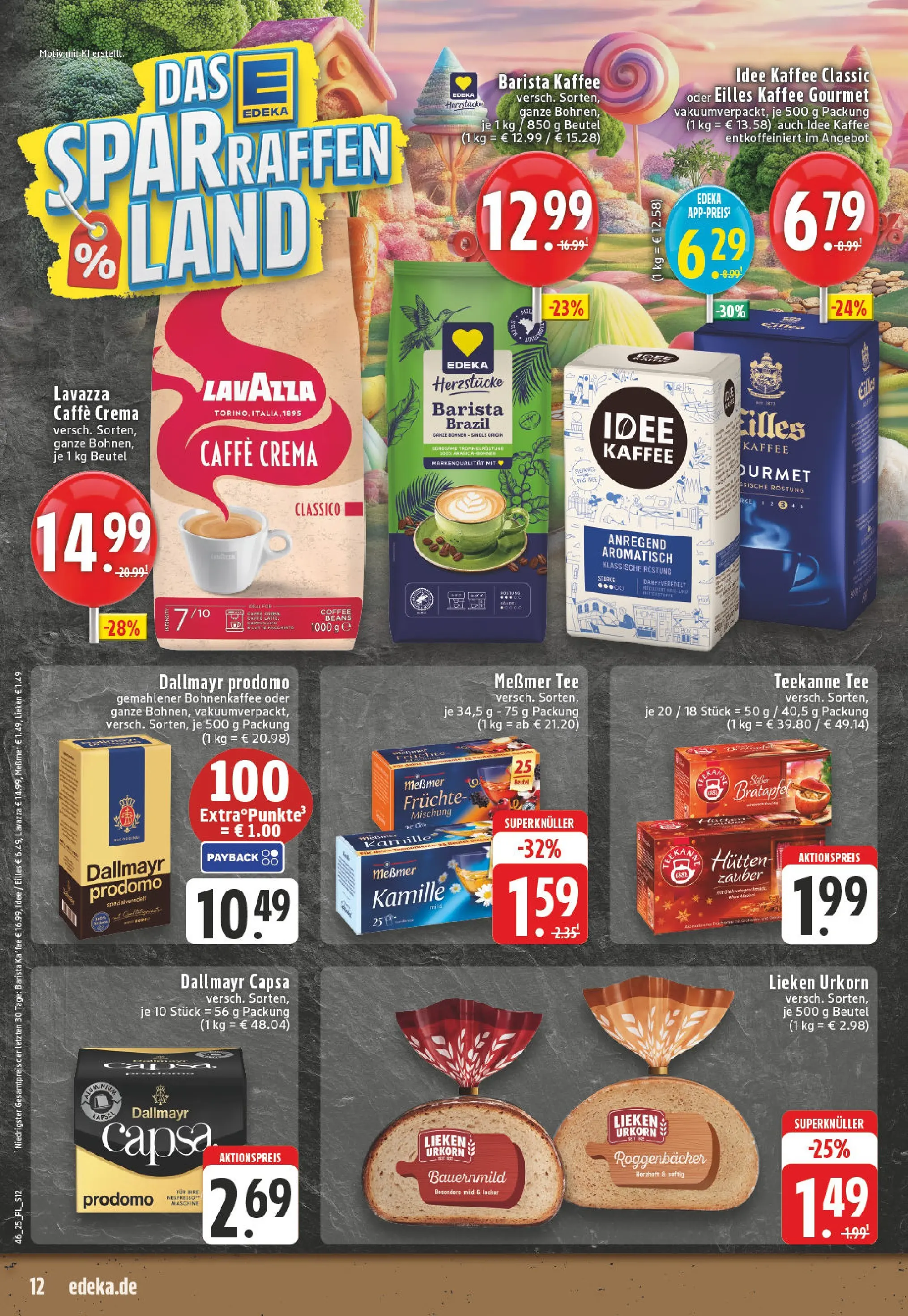 Edeka prospekt Eschweiler-Dürwiß	 (ab 09.11.2025) » Angebote Online | Seite: 12 | Produkte: Lavazza, Eilles kaffee, Teekanne, Dallmayr capsa