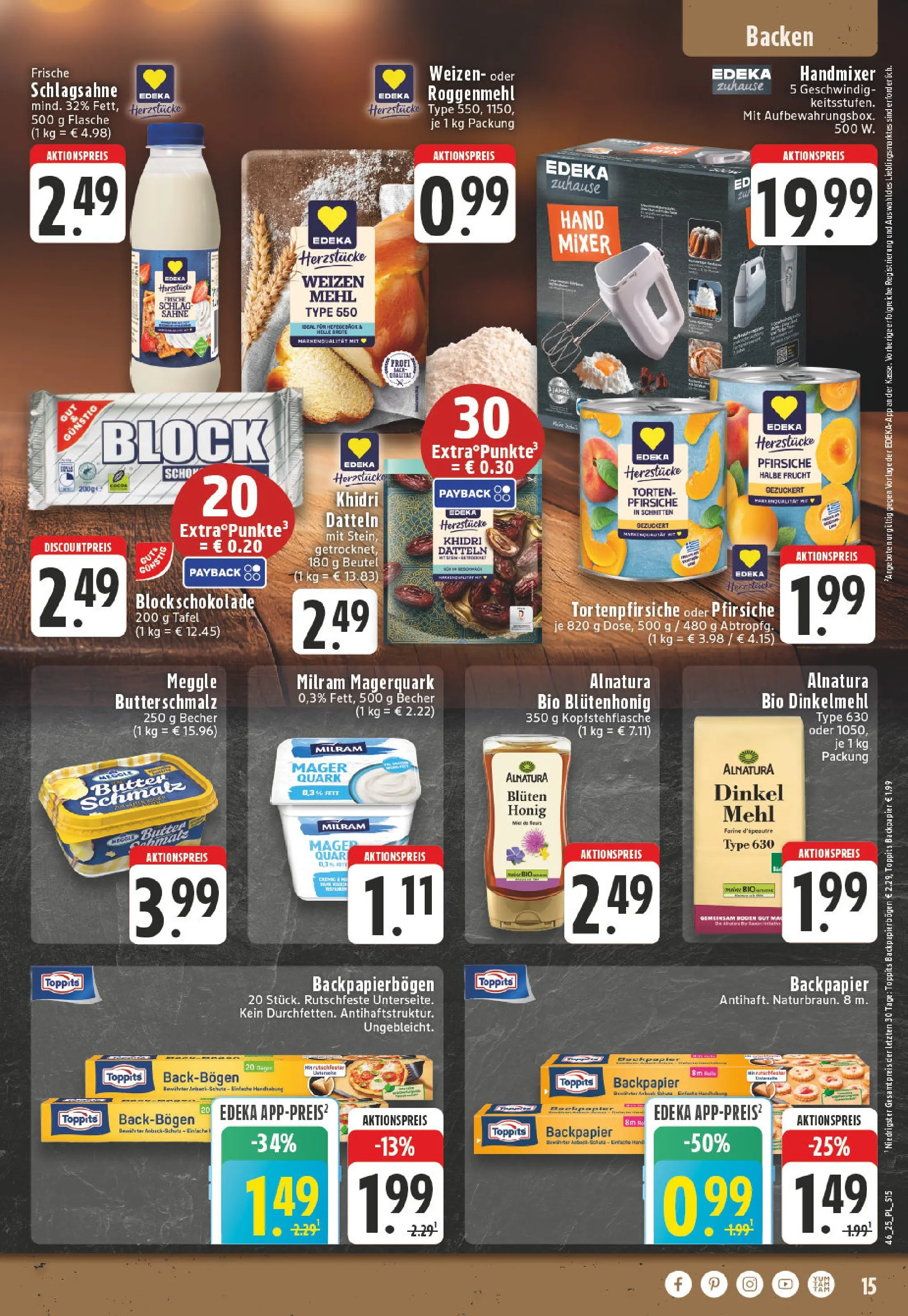 Edeka prospekt Eschweiler-Dürwiß	 (ab 09.11.2025) » Angebote Online | Seite: 15 | Produkte: Butterschmalz, Milram, Magerquark, Sahne