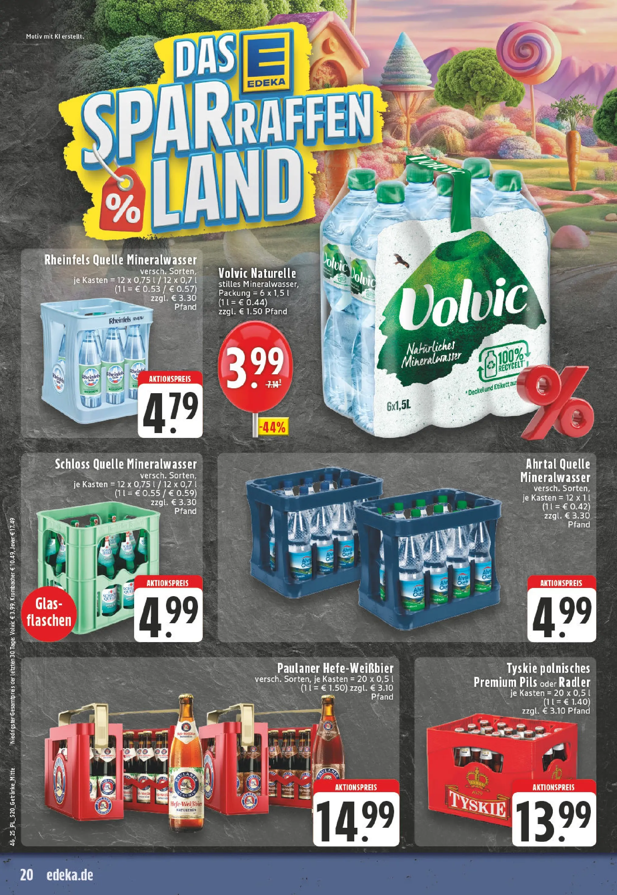 Edeka prospekt Bad Sassendorf	 (ab 09.11.2025) » Angebote Online | Seite: 20 | Produkte: Tyskie, Mineralwasser, Jever, Rheinfels quelle