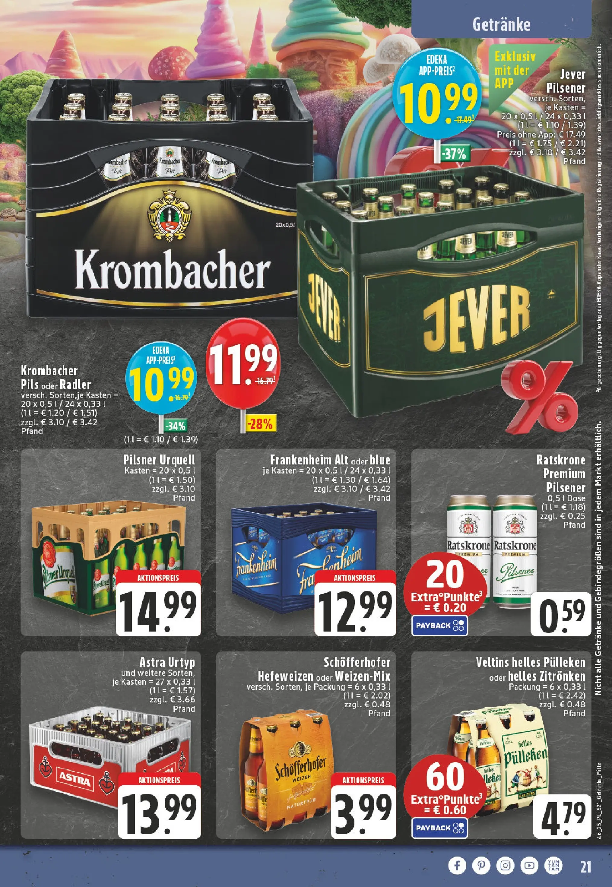 Edeka prospekt Bad Sassendorf	 (ab 09.11.2025) » Angebote Online | Seite: 21 | Produkte: Helles pulleken, Radler, Jever, Krombacher