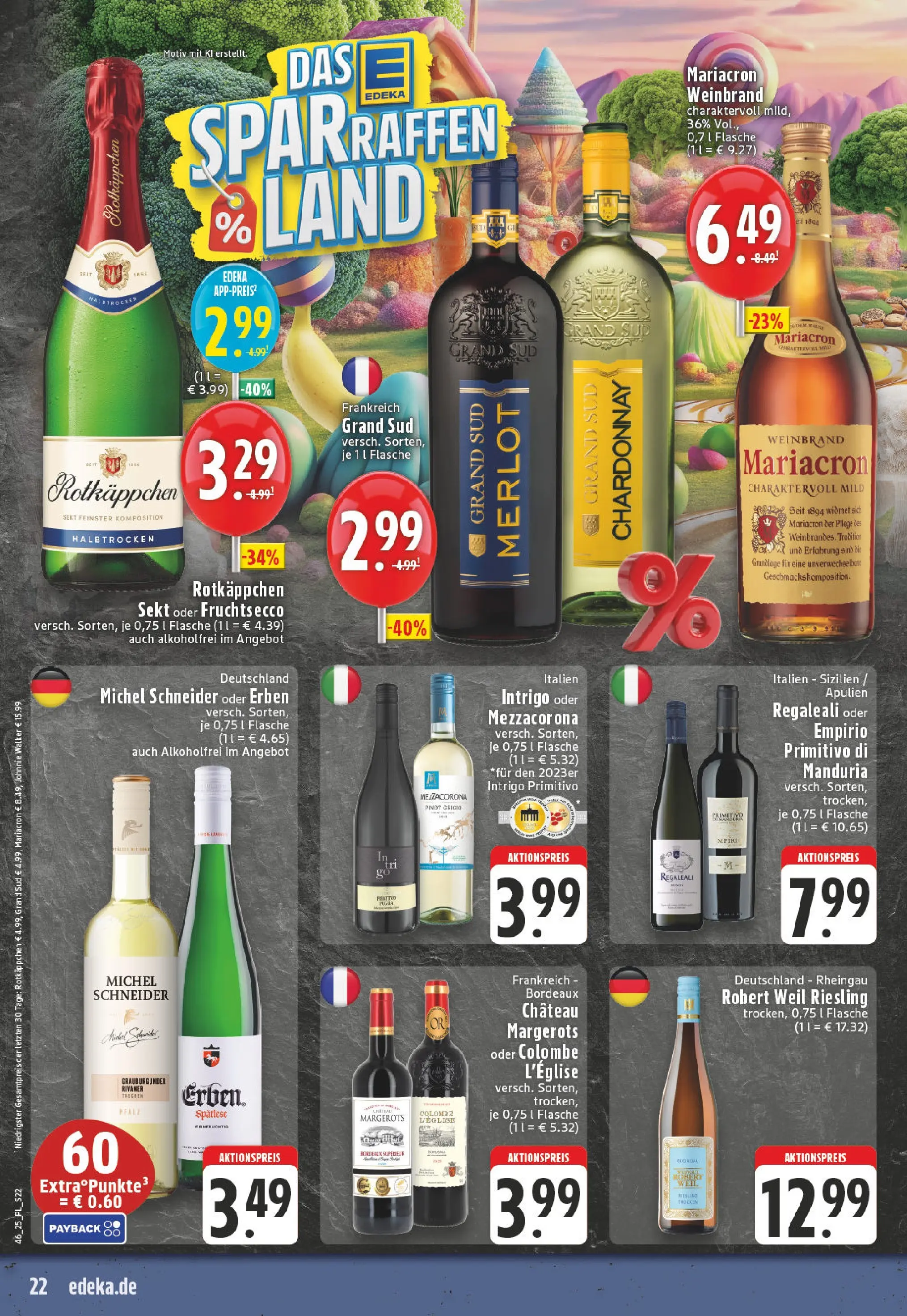 Edeka prospekt Eschweiler-Dürwiß	 (ab 09.11.2025) » Angebote Online | Seite: 22 | Produkte: Merlot, Mariacron, Fruchtsecco, Johnnie walker