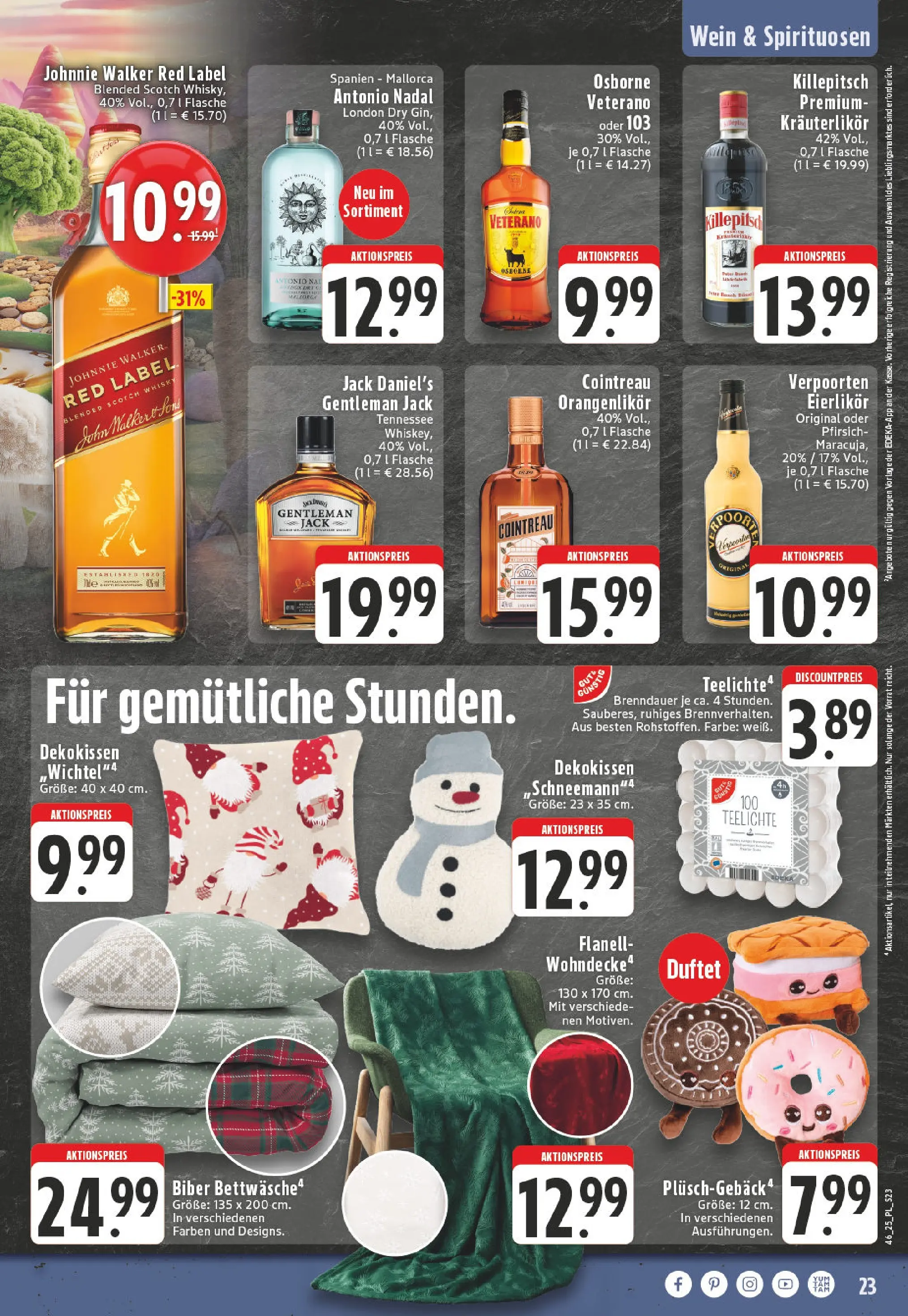 Edeka prospekt Eschweiler-Dürwiß	 (ab 09.11.2025) » Angebote Online | Seite: 23 | Produkte: Osborne, Pfirsich, Wein, Whiskey