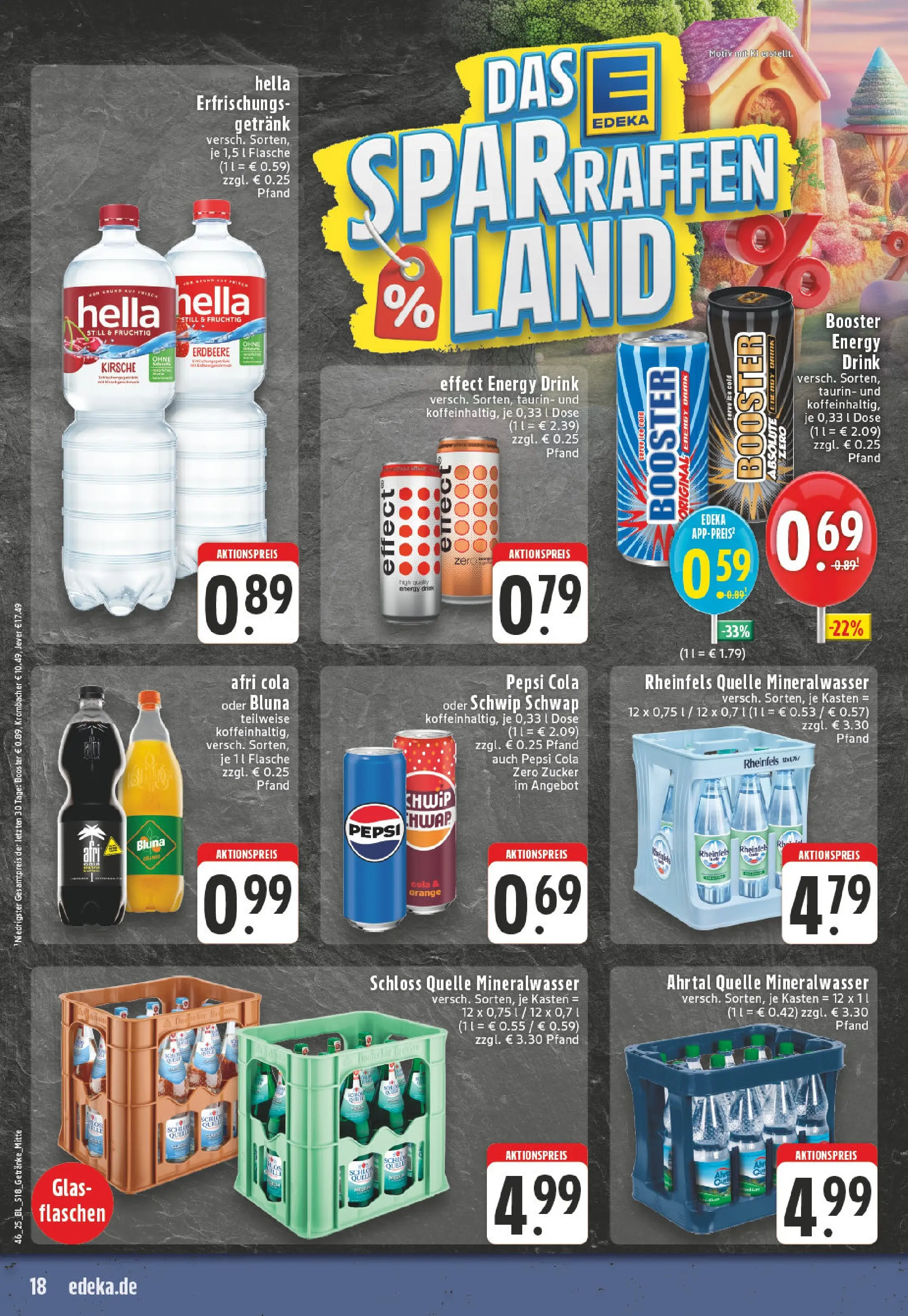 Edeka prospekt Marl	 (ab 09.11.2025) » Angebote Online | Seite: 18 | Produkte: Schwip schwap, Mineralwasser, Zucker, Rheinfels quelle