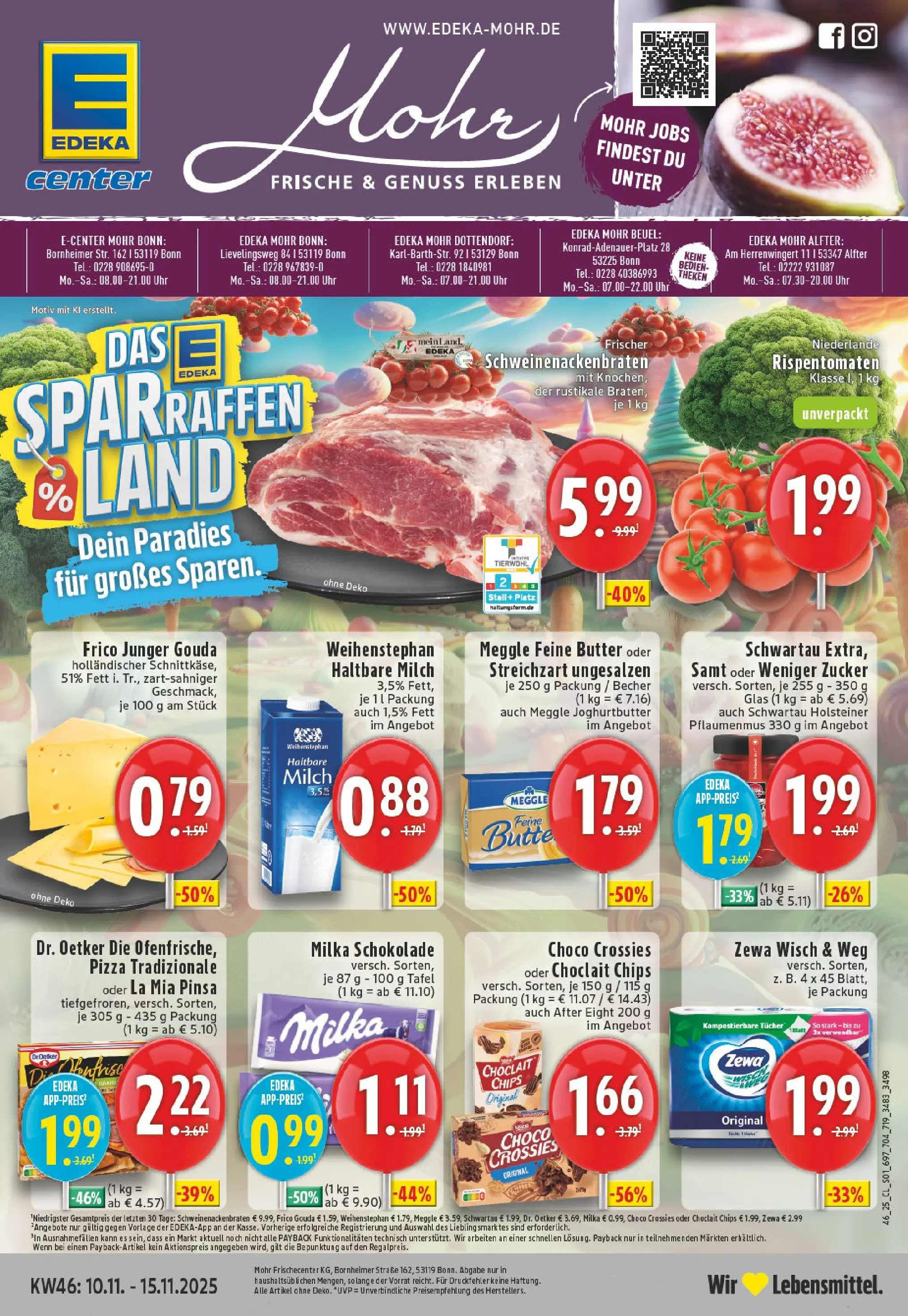 Edeka prospekt Bonn	 (ab 10.11.2025) » Angebote Online | Seite: 1 | Produkte: Butter, Milka, Pizza, Uhr