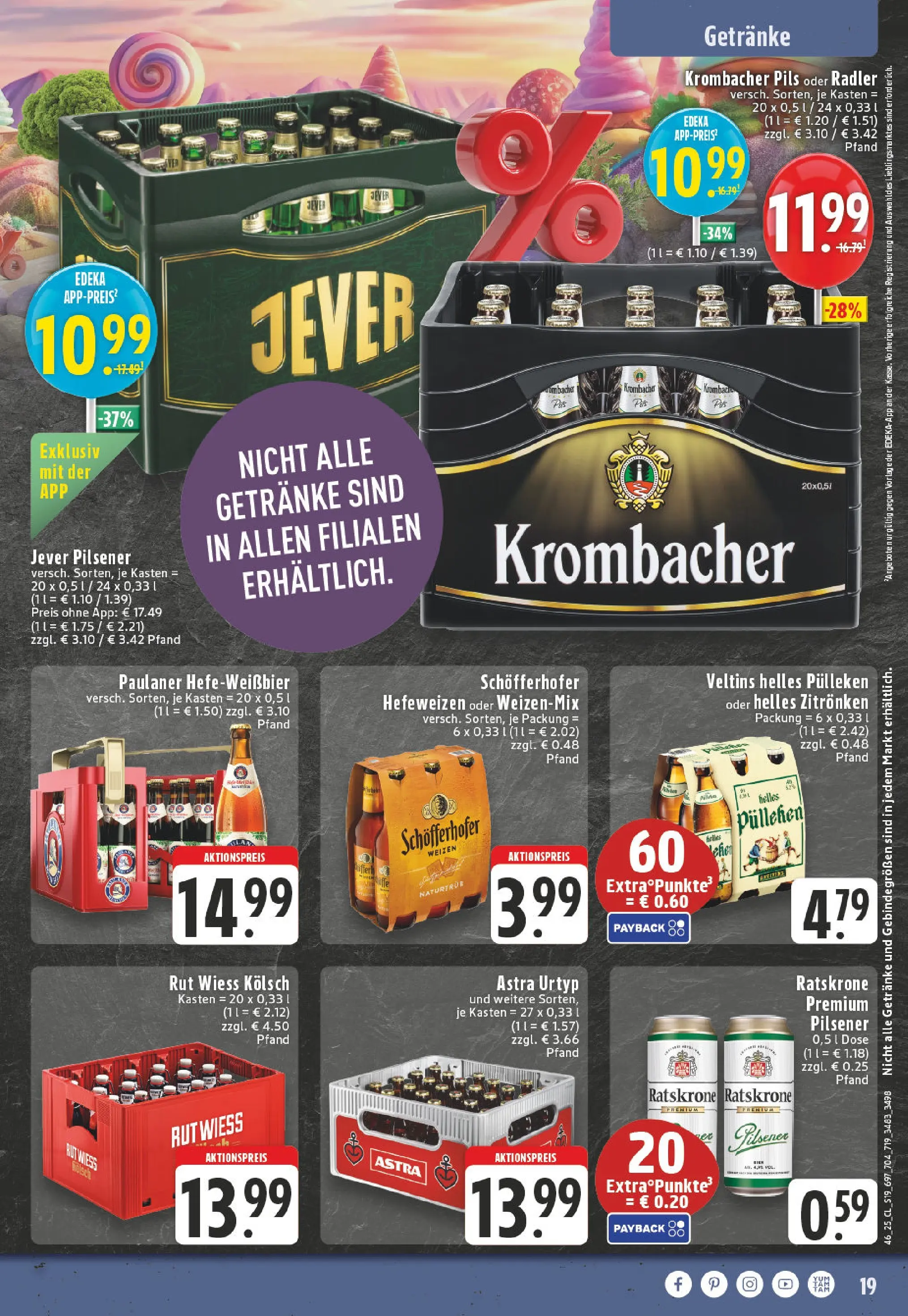 Edeka prospekt Bonn	 (ab 10.11.2025) » Angebote Online | Seite: 19 | Produkte: Helles pulleken, Astra, Radler, Krombacher