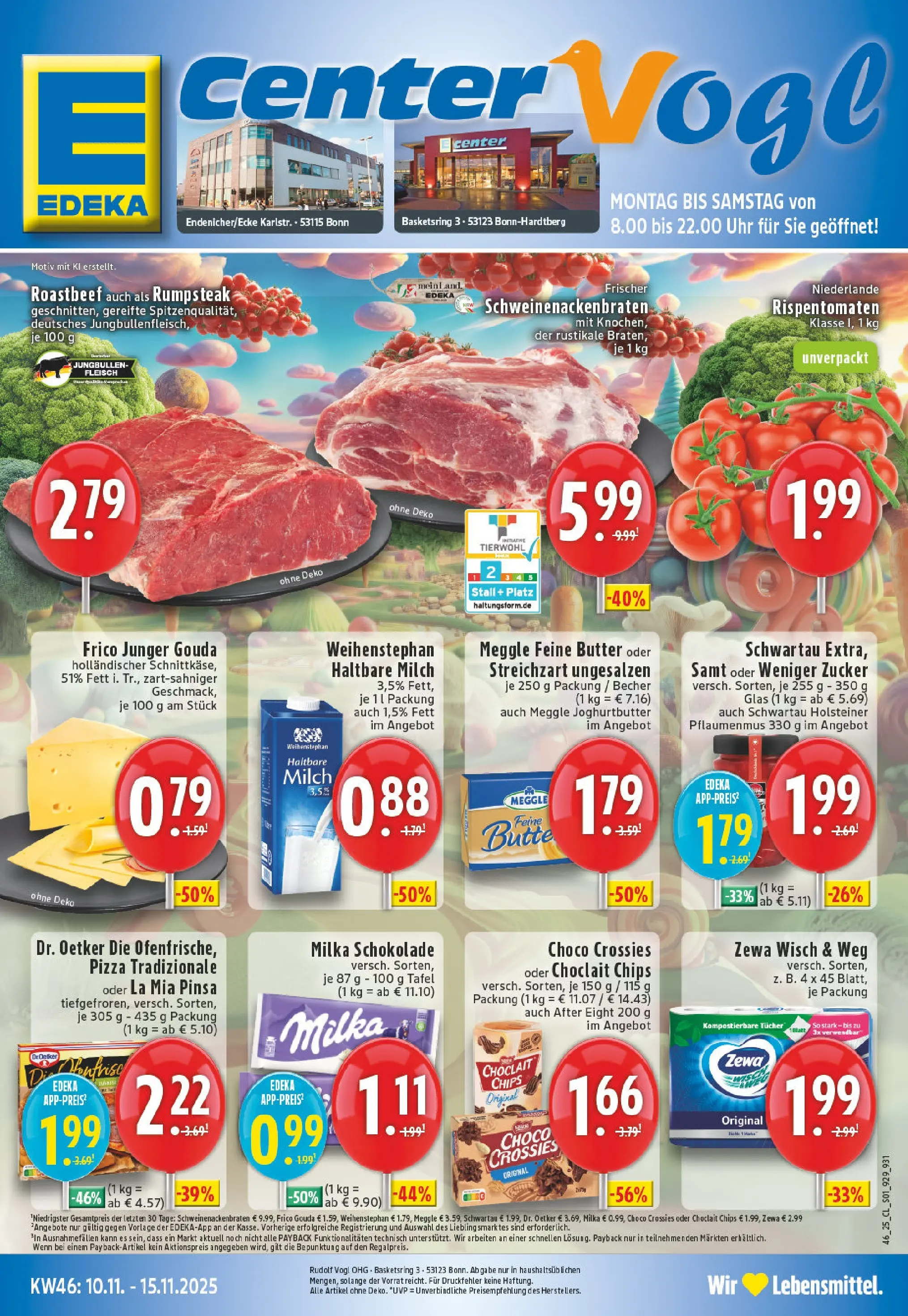 Edeka prospekt Bonn	 (ab 10.11.2025) » Angebote Online | Seite: 1 | Produkte: Milch, Haltbare milch, Milka, Steak