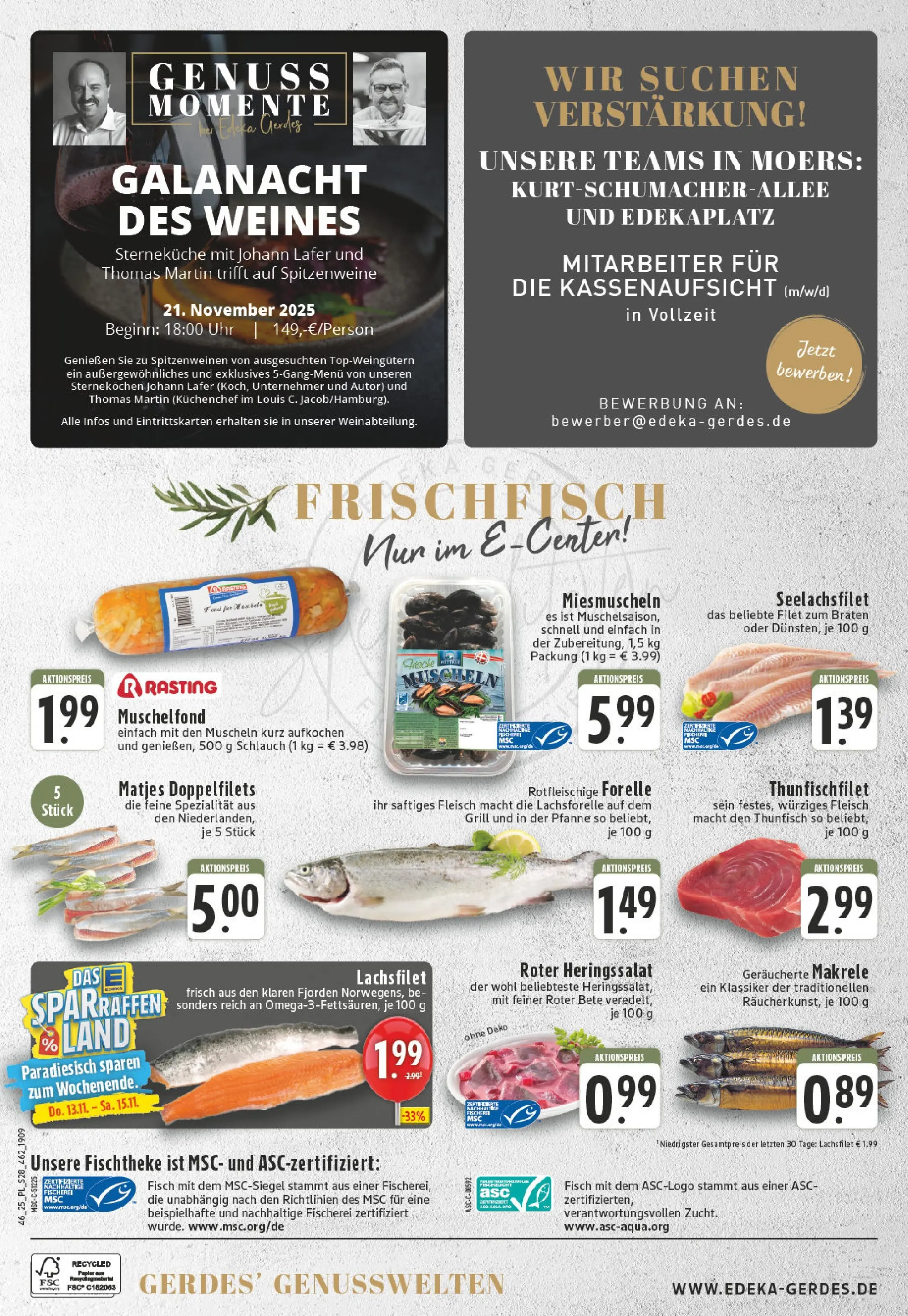 Edeka prospekt Moers-Rheinkamp	 (ab 10.11.2025) » Angebote Online | Seite: 28 | Produkte: Grill, Thunfisch, Fisch, Uhr