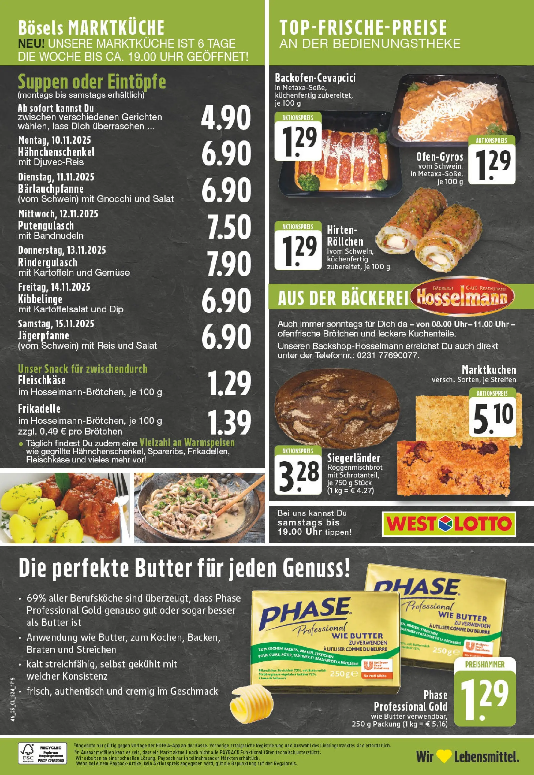Edeka prospekt Lünen-Brambauer	 (ab 10.11.2025) » Angebote Online | Seite: 24 | Produkte: Ofenfrische, Kartoffeln, Salat, Uhr
