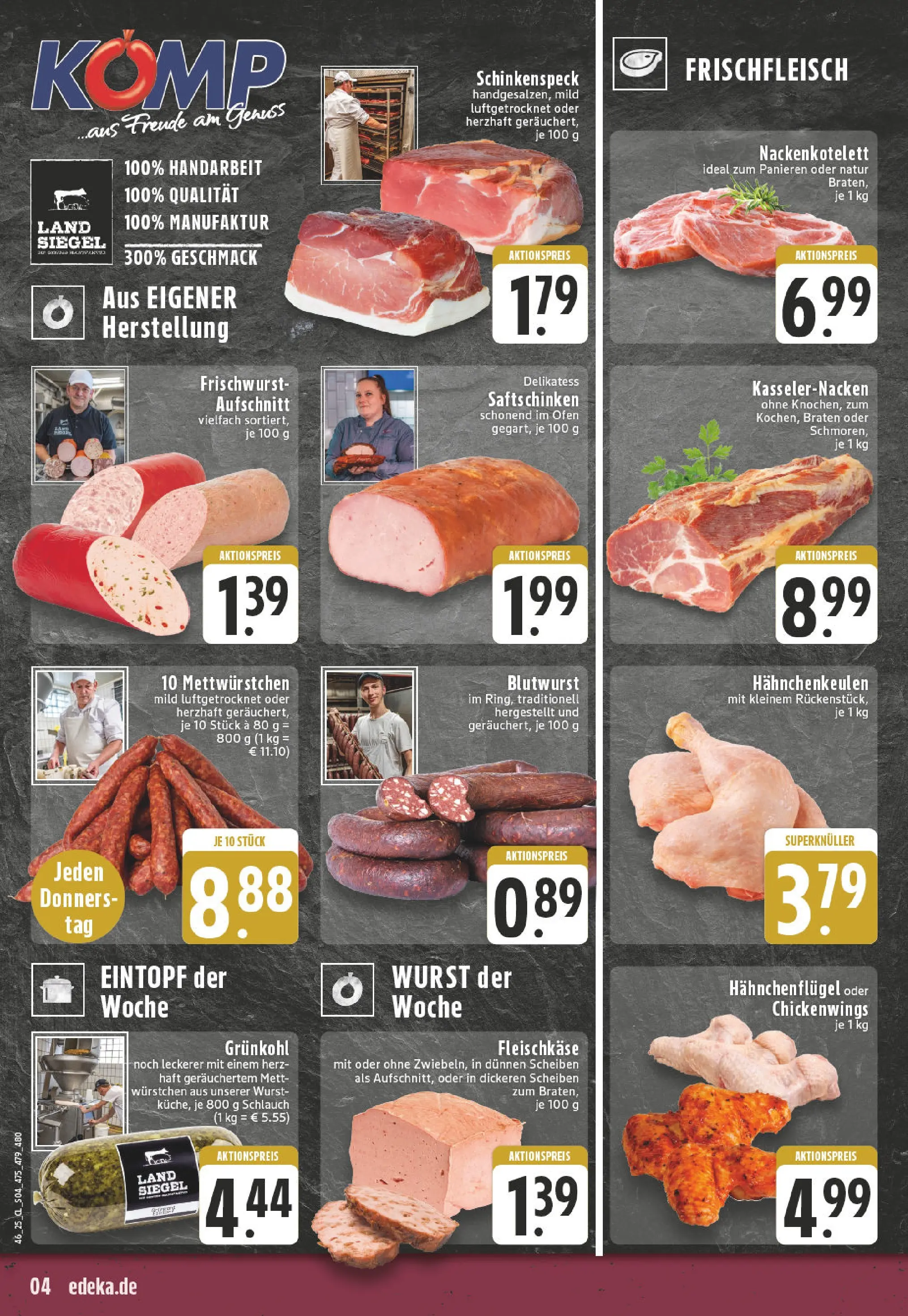 Edeka prospekt Wesel-Obrighoven	 (ab 09.11.2025) » Angebote Online | Seite: 4 | Produkte: Ofen, Wurst