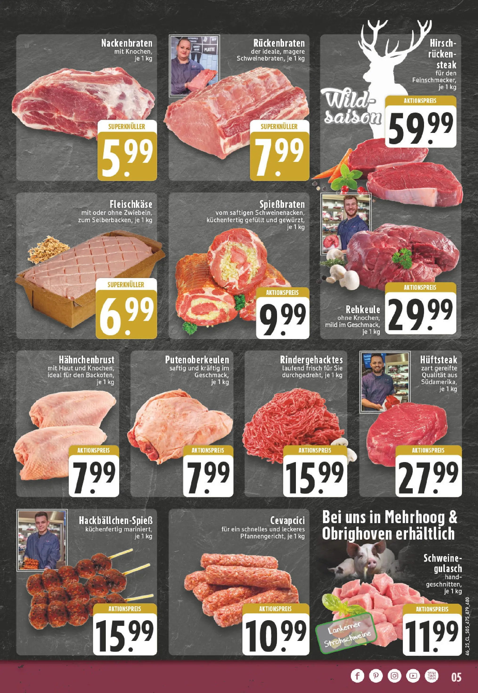 Edeka prospekt Wesel-Obrighoven	 (ab 09.11.2025) » Angebote Online | Seite: 5 | Produkte: Cevapcici, Gulasch, Steak, Hahnchenbrust