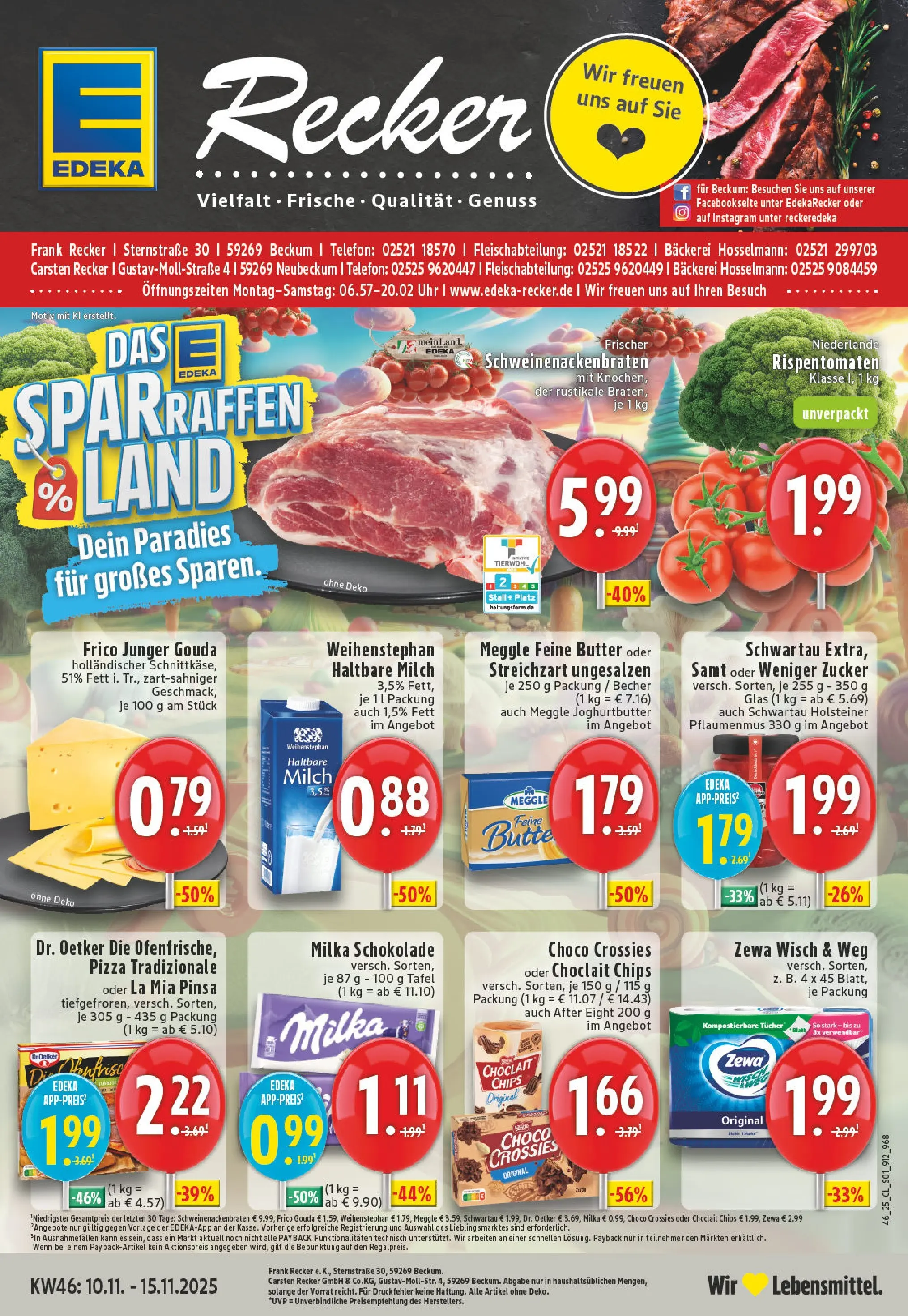 Edeka prospekt Beckum - Neubeckum	 (ab 10.11.2025) » Angebote Online | Seite: 1 | Produkte: Milch, Gouda, Telefon, Uhr