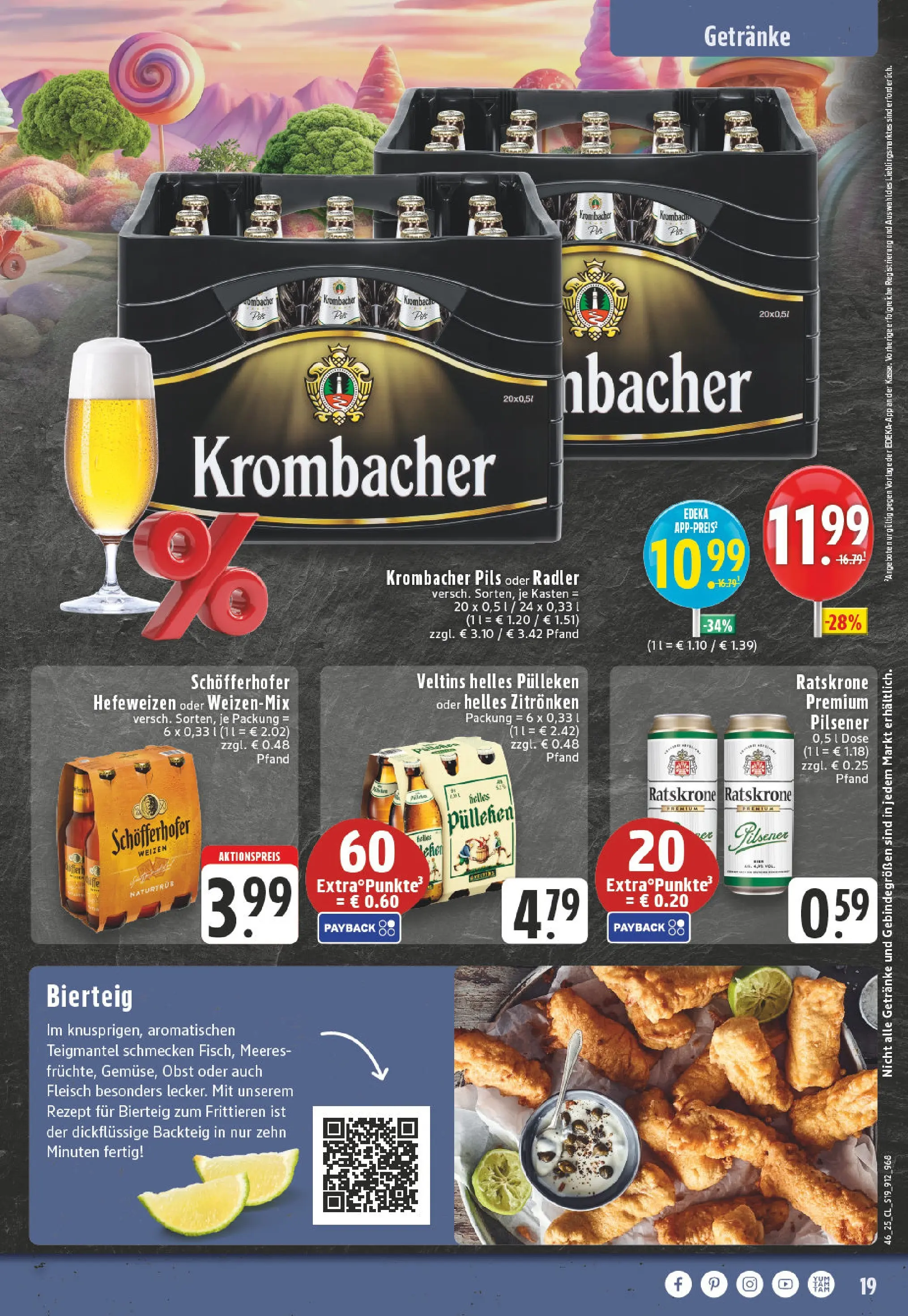 Edeka prospekt Beckum - Neubeckum	 (ab 10.11.2025) » Angebote Online | Seite: 19 | Produkte: Helles pulleken, Radler, Obst, Krombacher