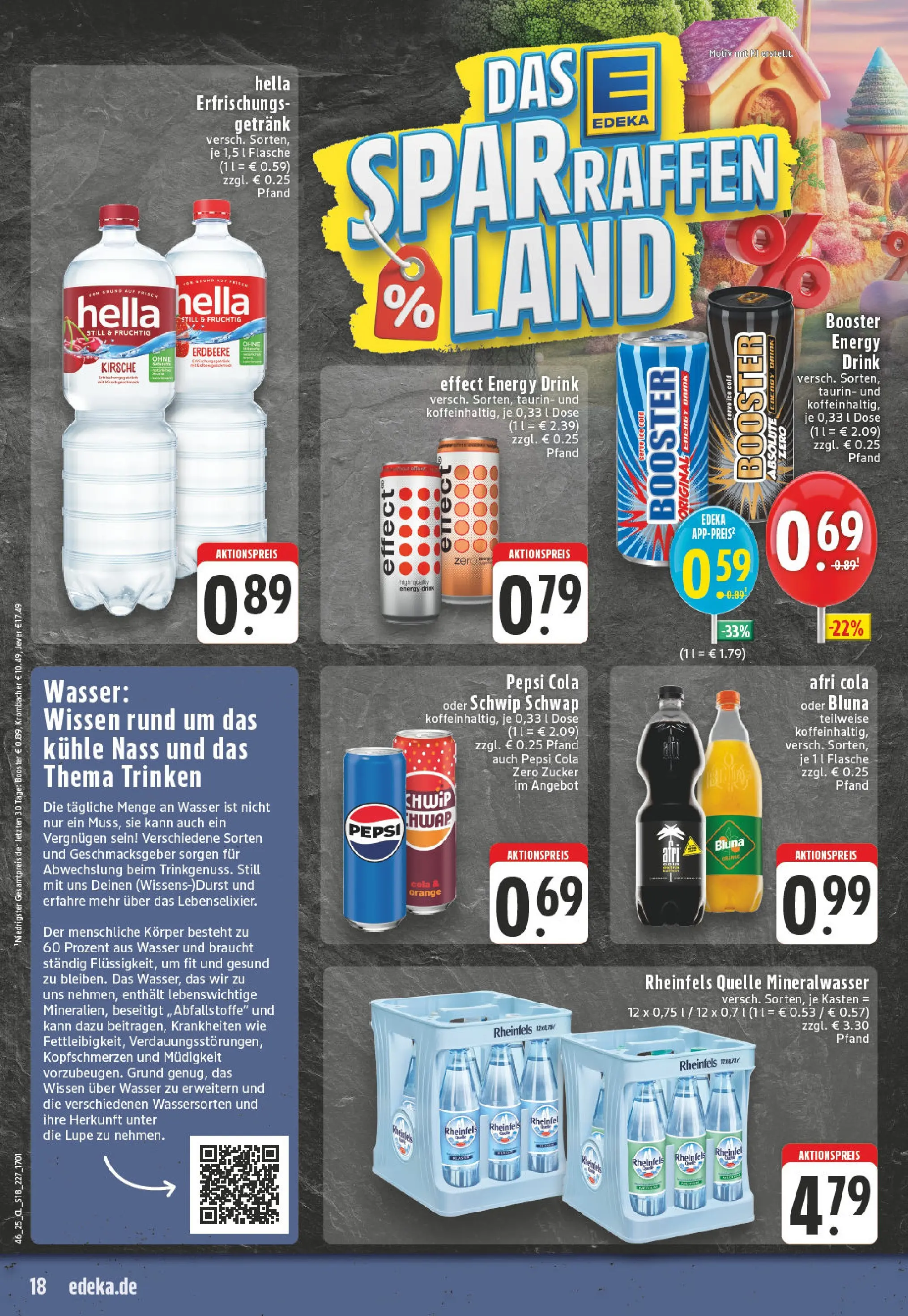 Edeka prospekt Leichlingen-Witzhelden	 (ab 09.11.2025) » Angebote Online | Seite: 18 | Produkte: Cola, Energy, Mineralwasser, Wasser