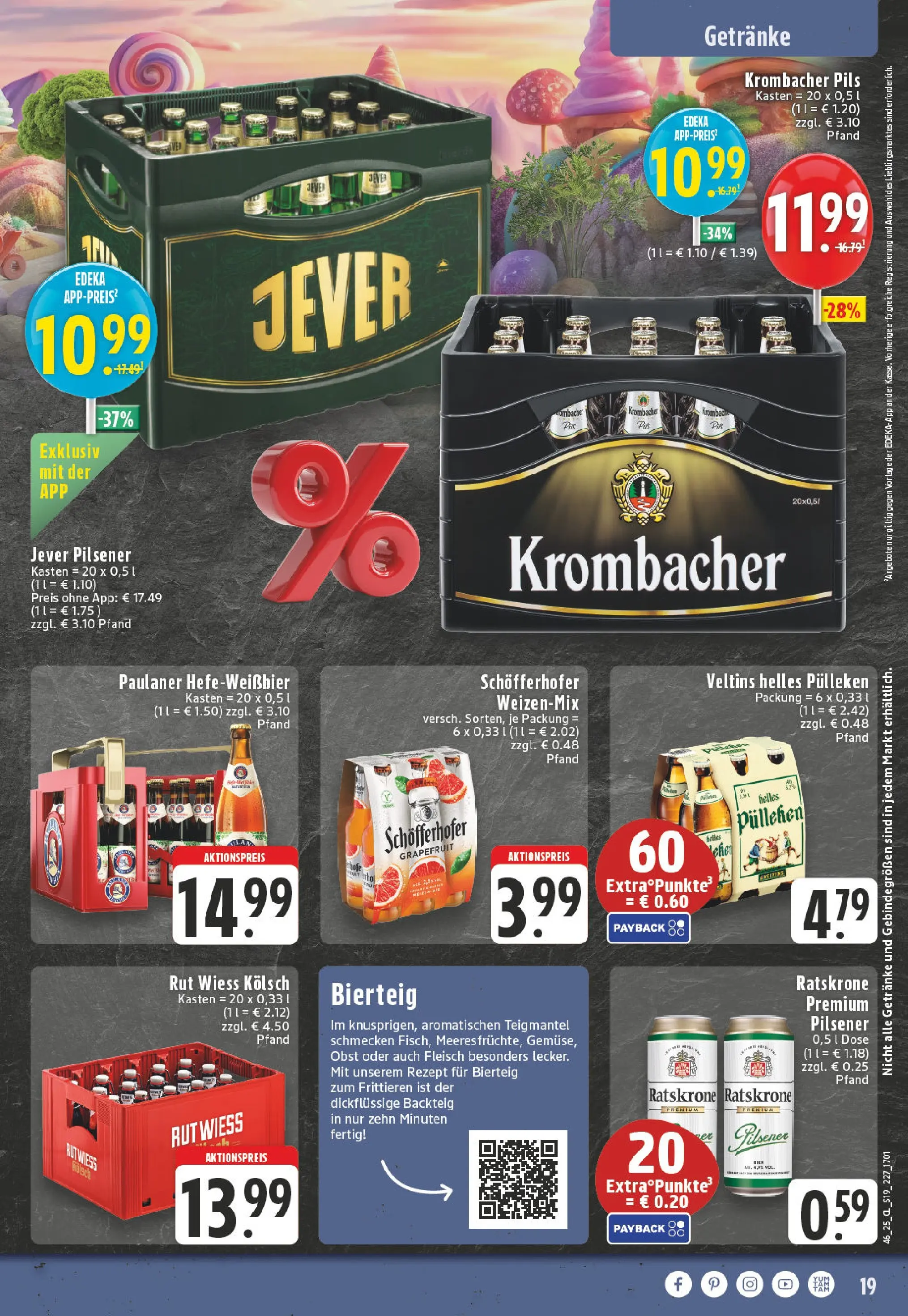 Edeka prospekt Leichlingen-Witzhelden	 (ab 09.11.2025) » Angebote Online | Seite: 19 | Produkte: Helles pulleken, Pils, Obst, Krombacher
