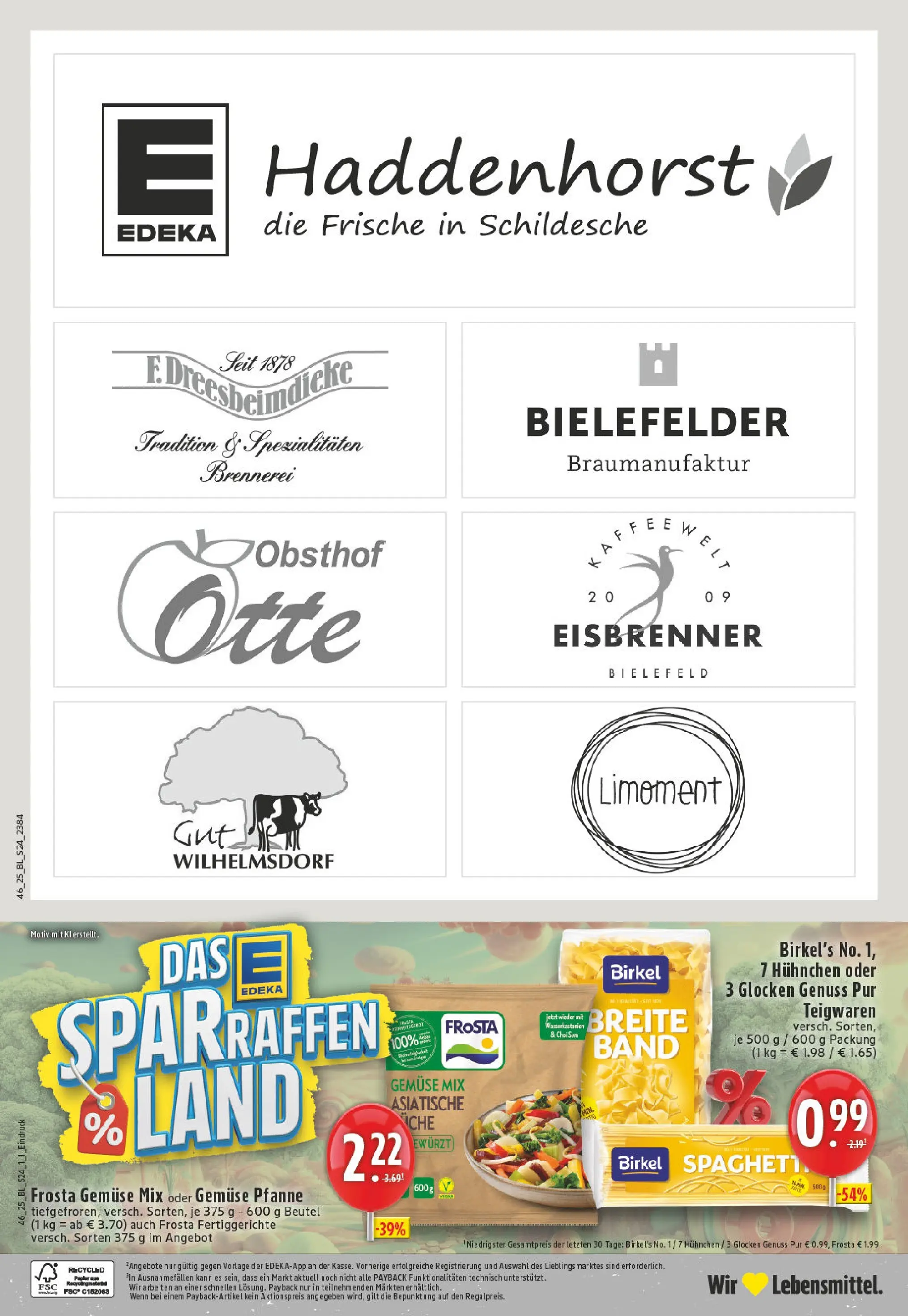 Edeka prospekt Bielefeld	 (ab 09.11.2025) » Angebote Online | Seite: 24 | Produkte: Frosta, Gemüse, Fertiggerichte, Pasta