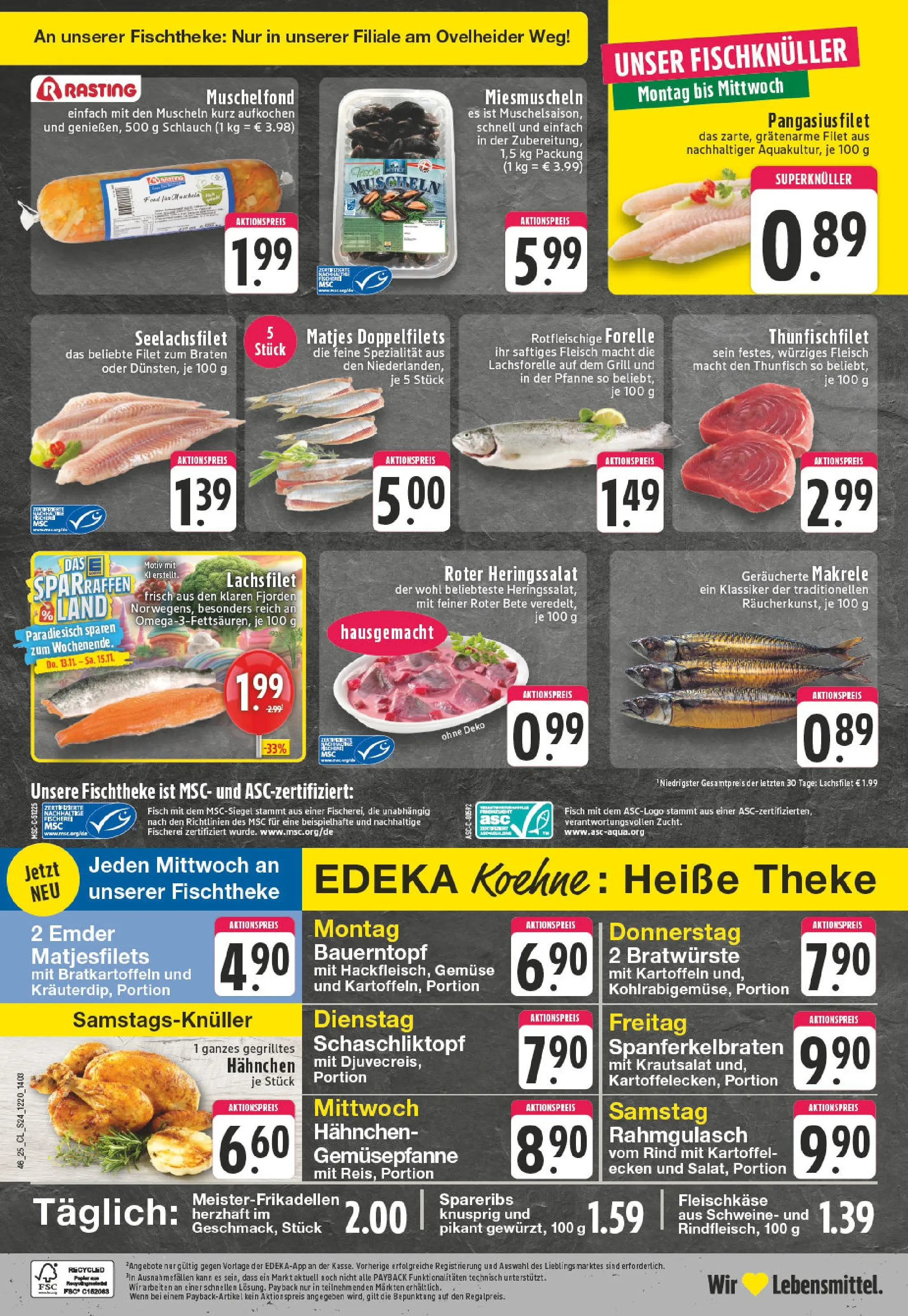 Edeka prospekt Marl	 (ab 09.11.2025) » Angebote Online | Seite: 24 | Produkte: Theke, Thunfisch, Gemüse, Fleisch