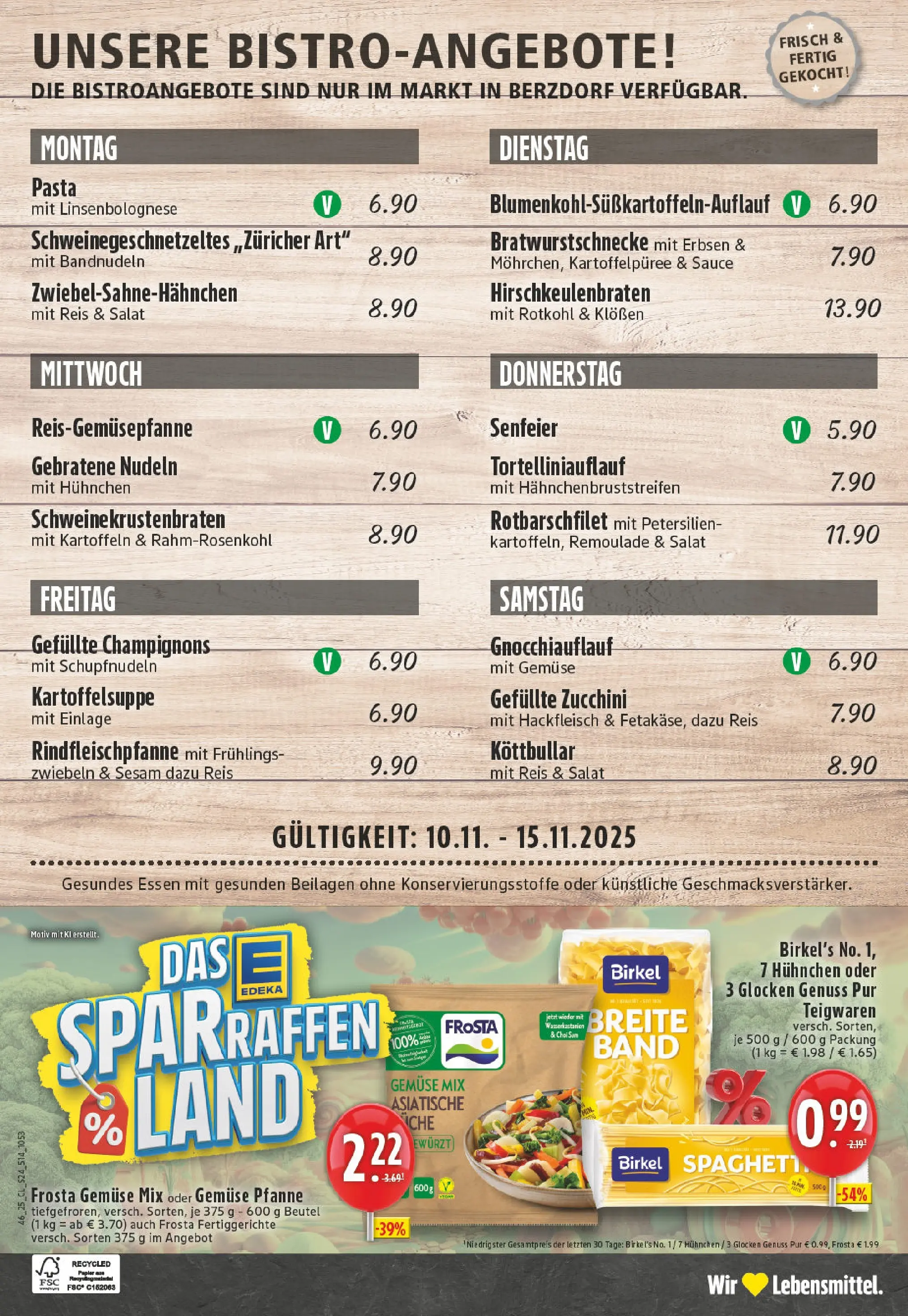 Edeka prospekt Wesseling-Berzdorf	 (ab 10.11.2025) » Angebote Online | Seite: 24 | Produkte: Frosta, Gemüse, Pasta, Zucchini