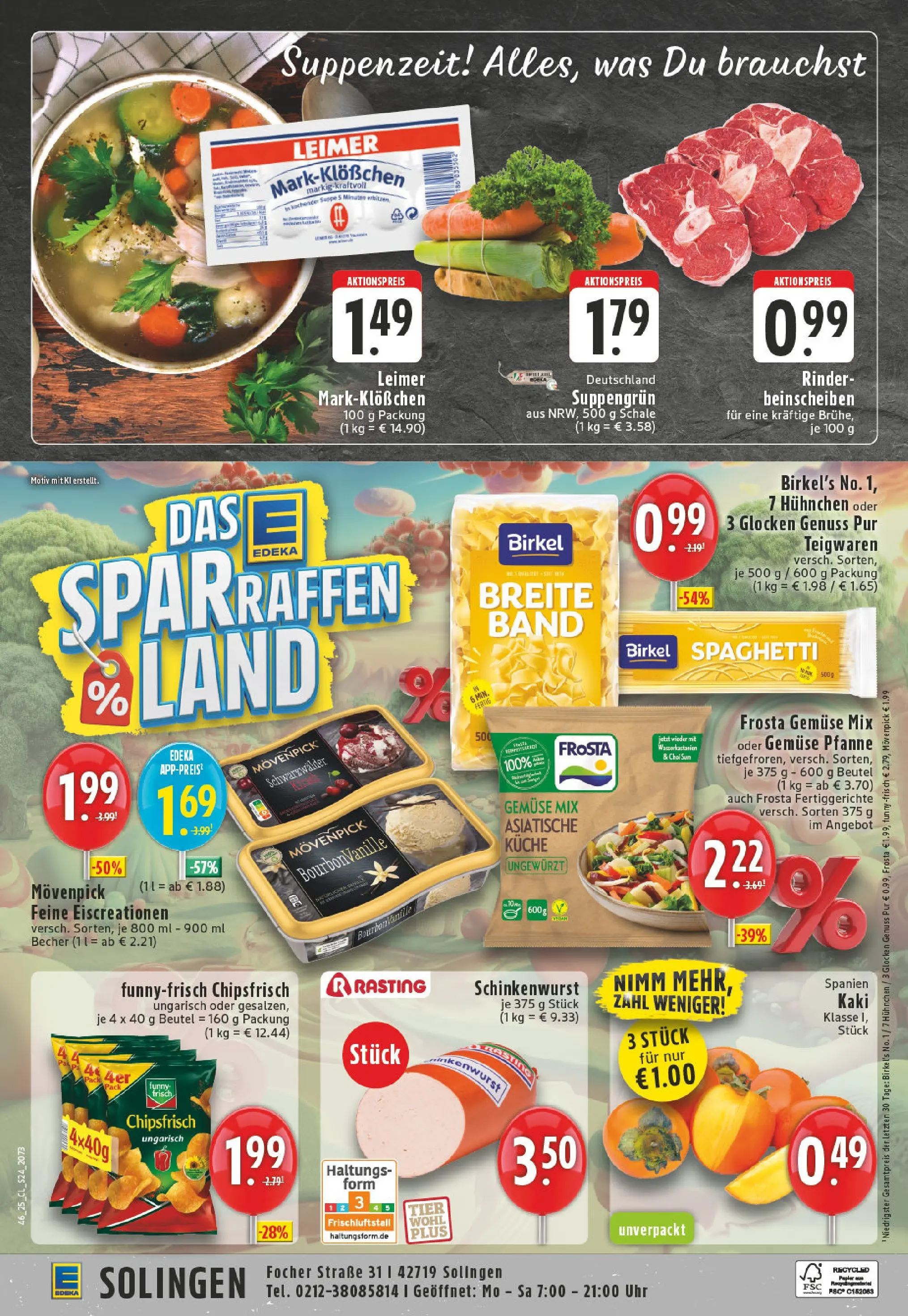 Edeka prospekt Solingen	 (ab 09.11.2025) » Angebote Online | Seite: 24 | Produkte: Gemüse, Kaki, Pasta, Chips
