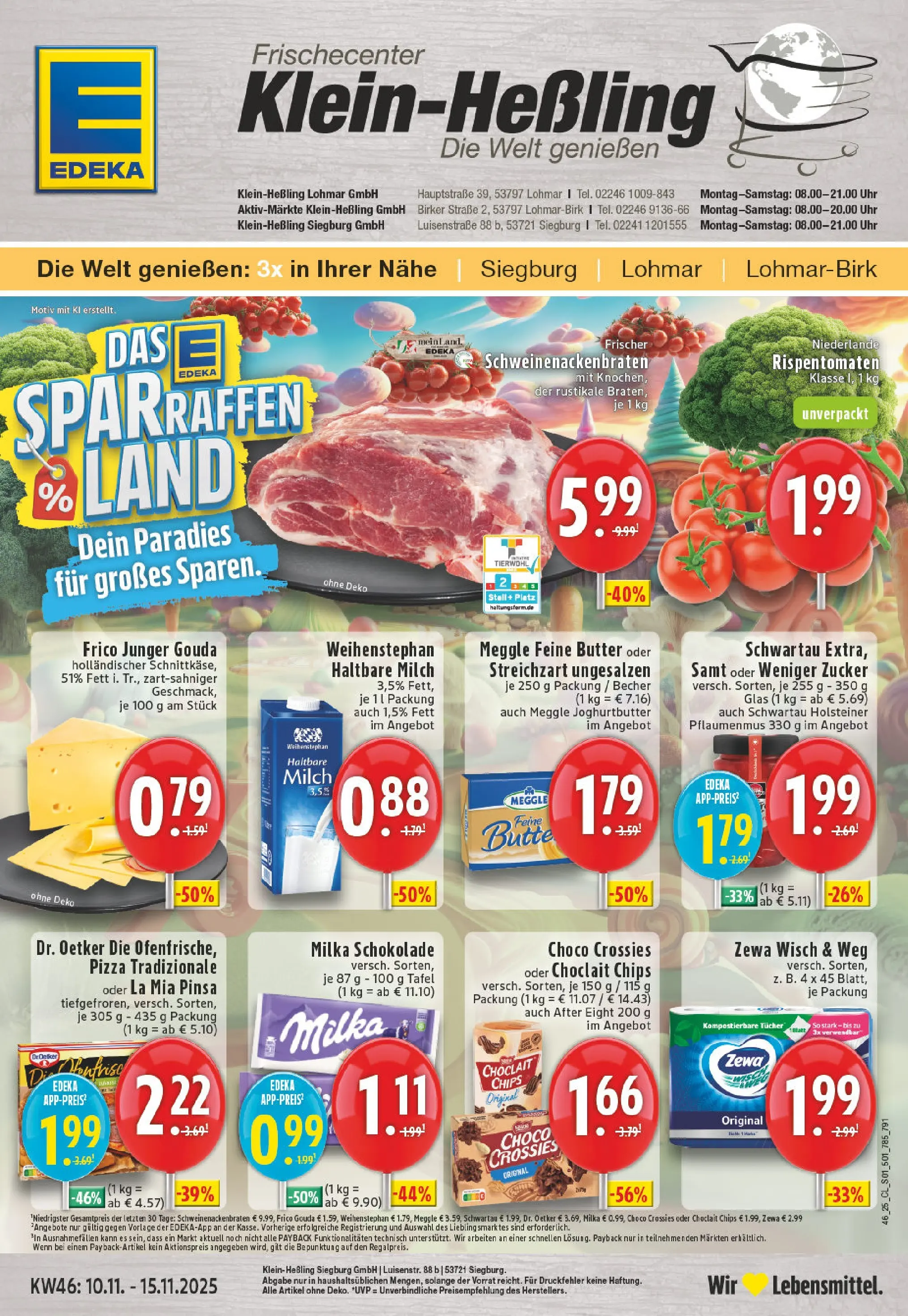 Edeka prospekt Siegburg	 (ab 10.11.2025) » Angebote Online | Seite: 1 | Produkte: Milch, Butter, Schokolade, Zucker