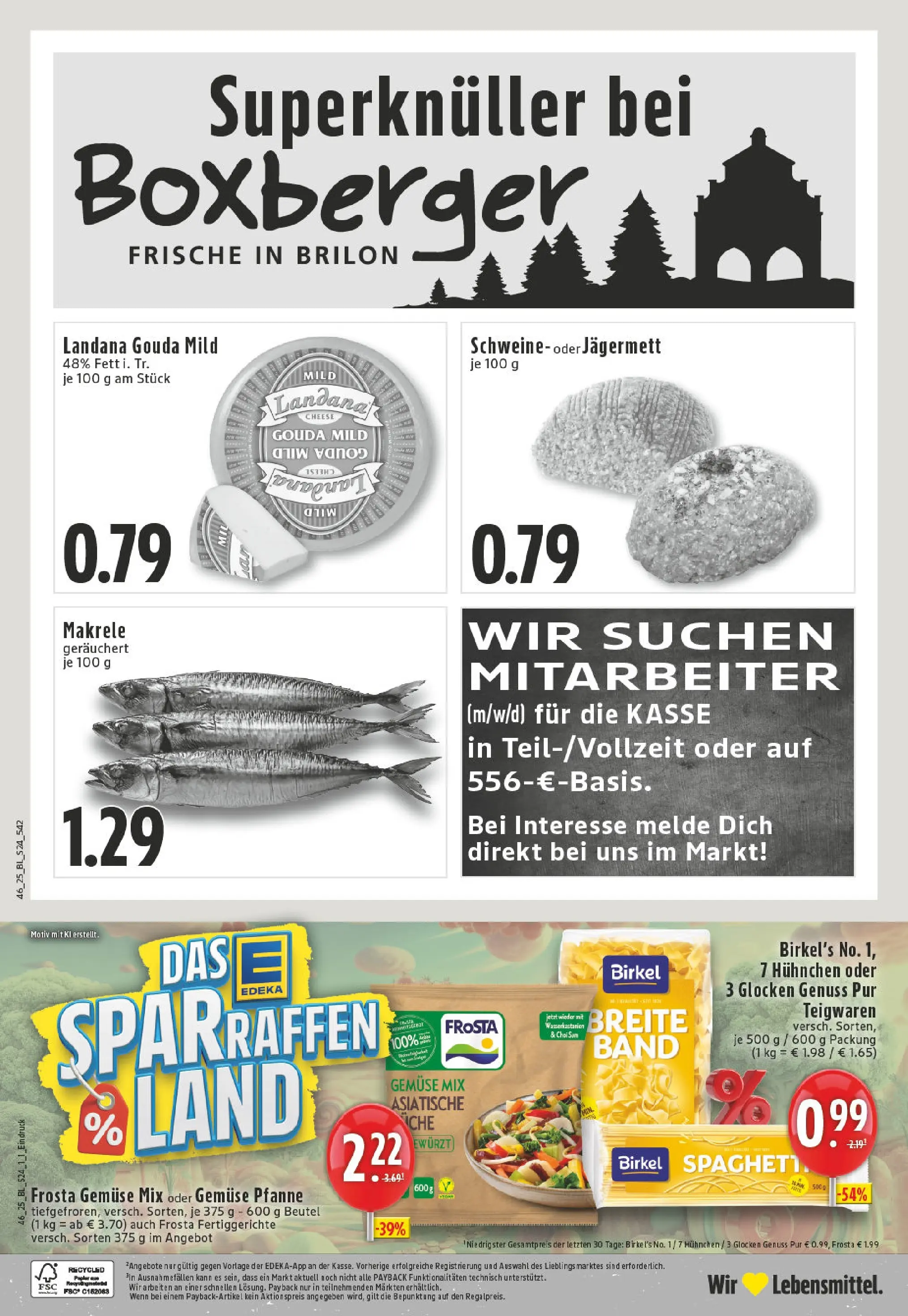 Edeka prospekt Brilon	 (ab 09.11.2025) » Angebote Online | Seite: 24 | Produkte: Frosta, Gemüse, Fertiggerichte, Pasta
