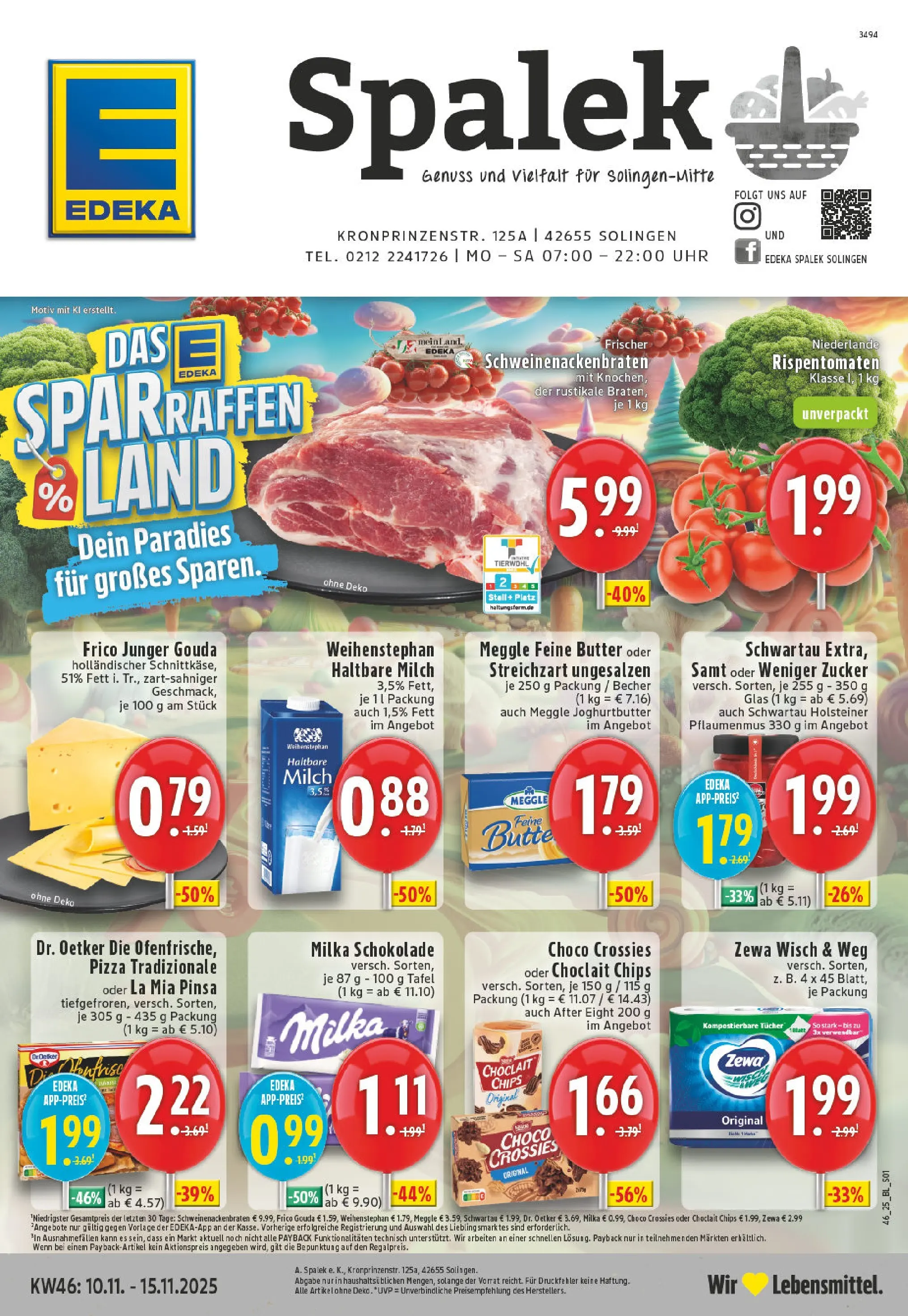 Edeka prospekt Solingen	 (ab 09.11.2025) » Angebote Online | Seite: 1 | Produkte: Milka schokolade, Gouda, Milka, Uhr