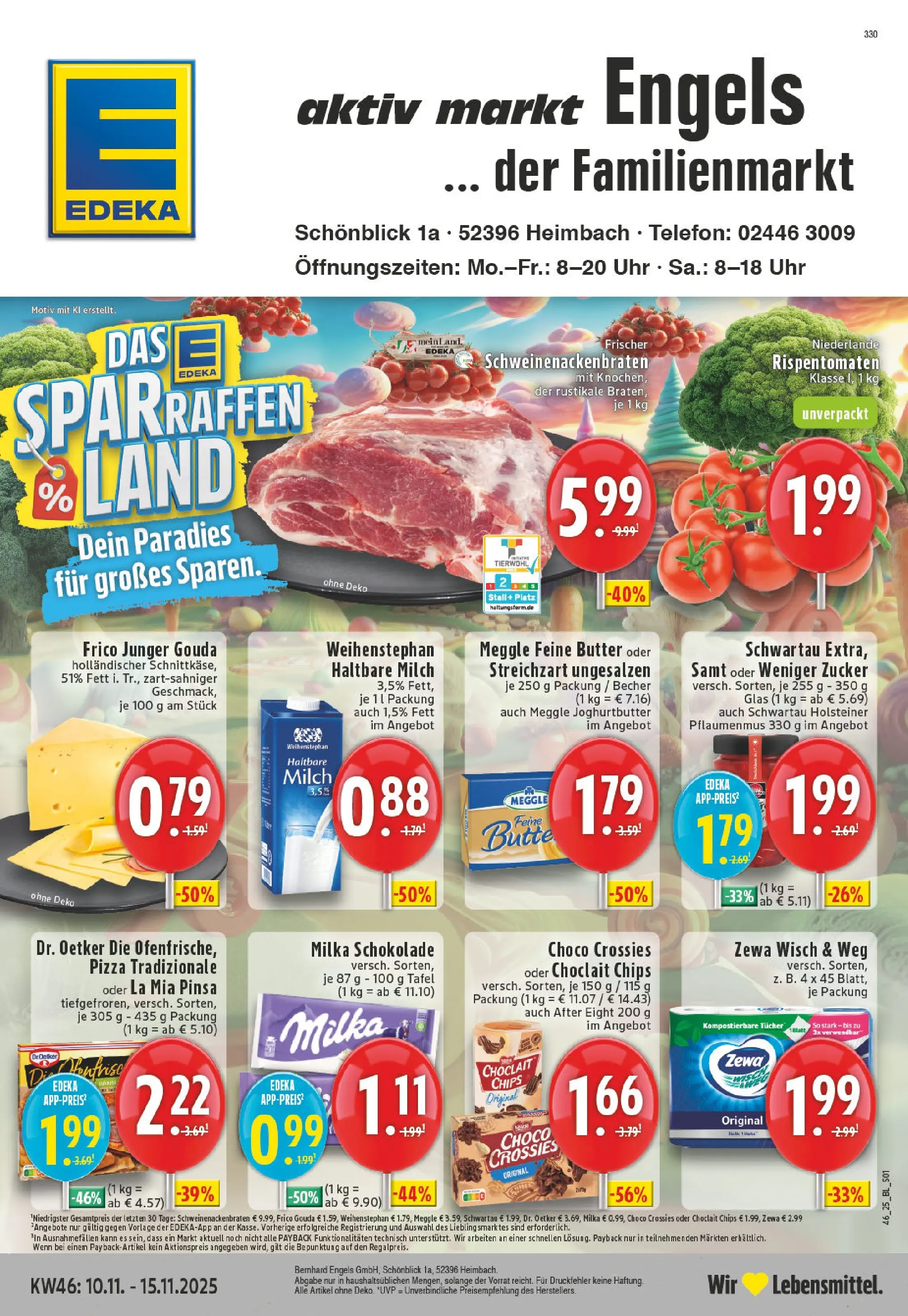 Edeka prospekt Heimbach	 (ab 10.11.2025) » Angebote Online | Seite: 1 | Produkte: Milch, Milka, Ofenfrische, Pizza