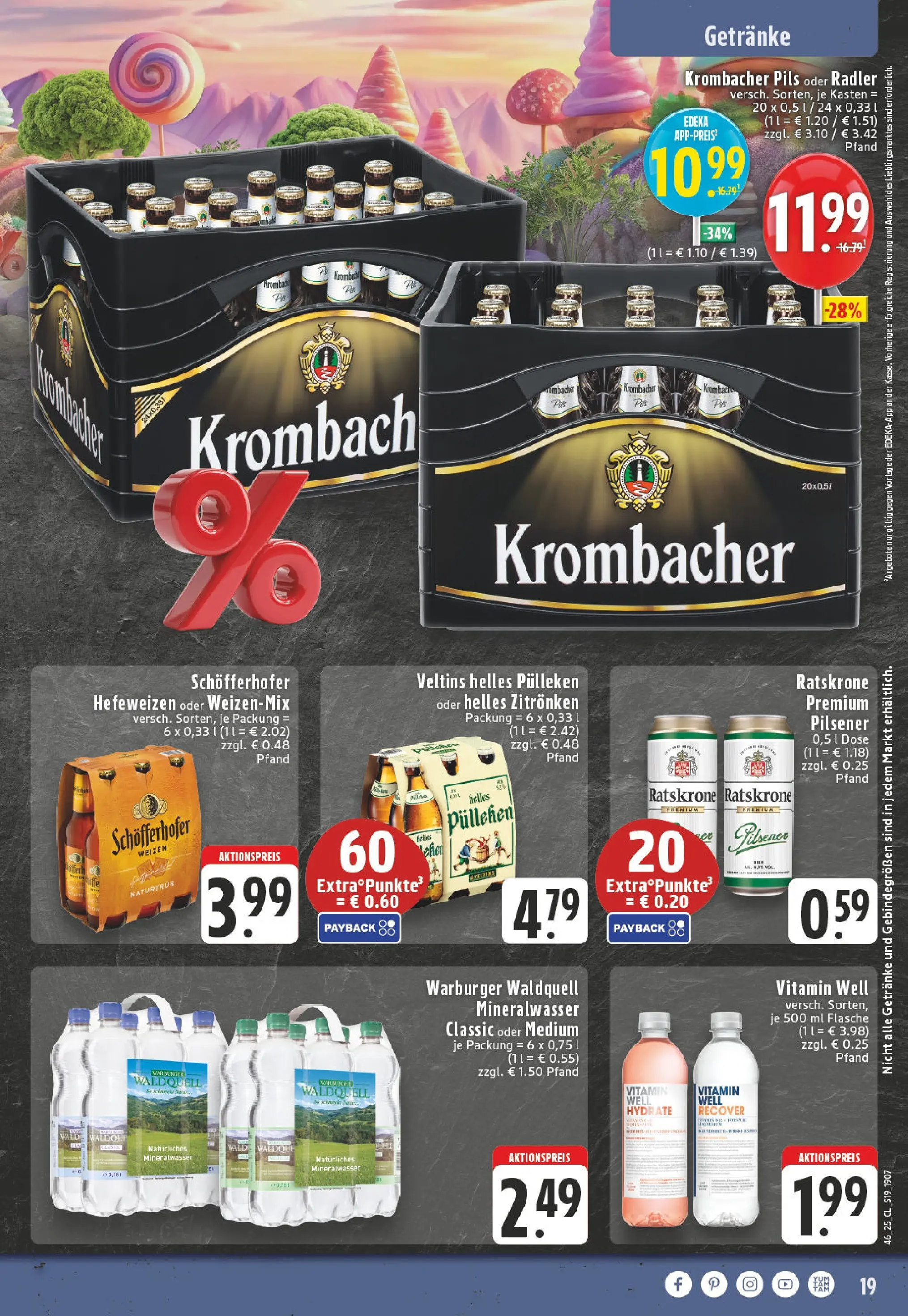 Edeka prospekt Paderborn	 (ab 10.11.2025) » Angebote Online | Seite: 19 | Produkte: Pils, Radler, Krombacher, Veltins