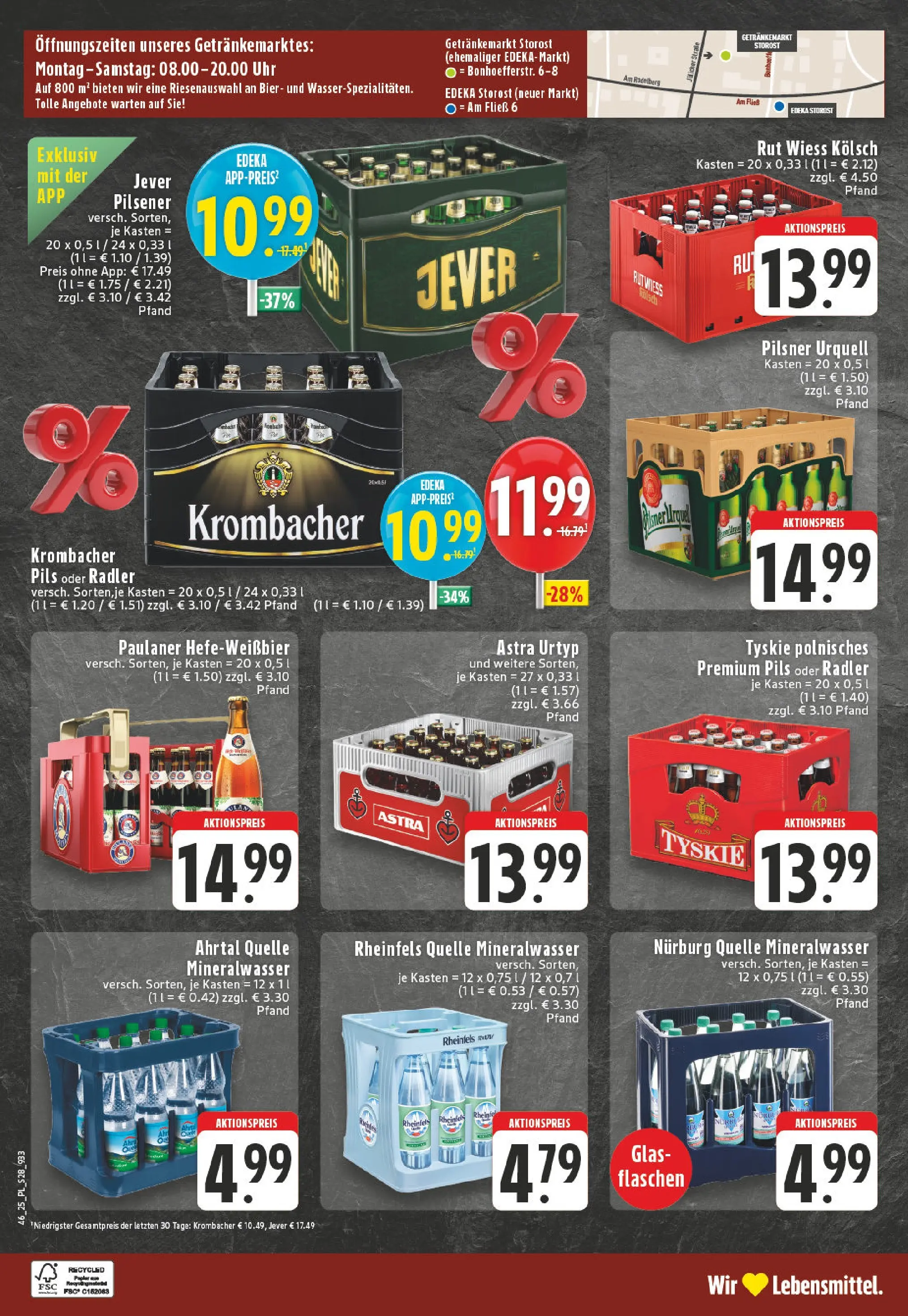 Edeka prospekt Eschweiler-Dürwiß	 (ab 09.11.2025) » Angebote Online | Seite: 28 | Produkte: Pils, Mineralwasser, Jever, Krombacher