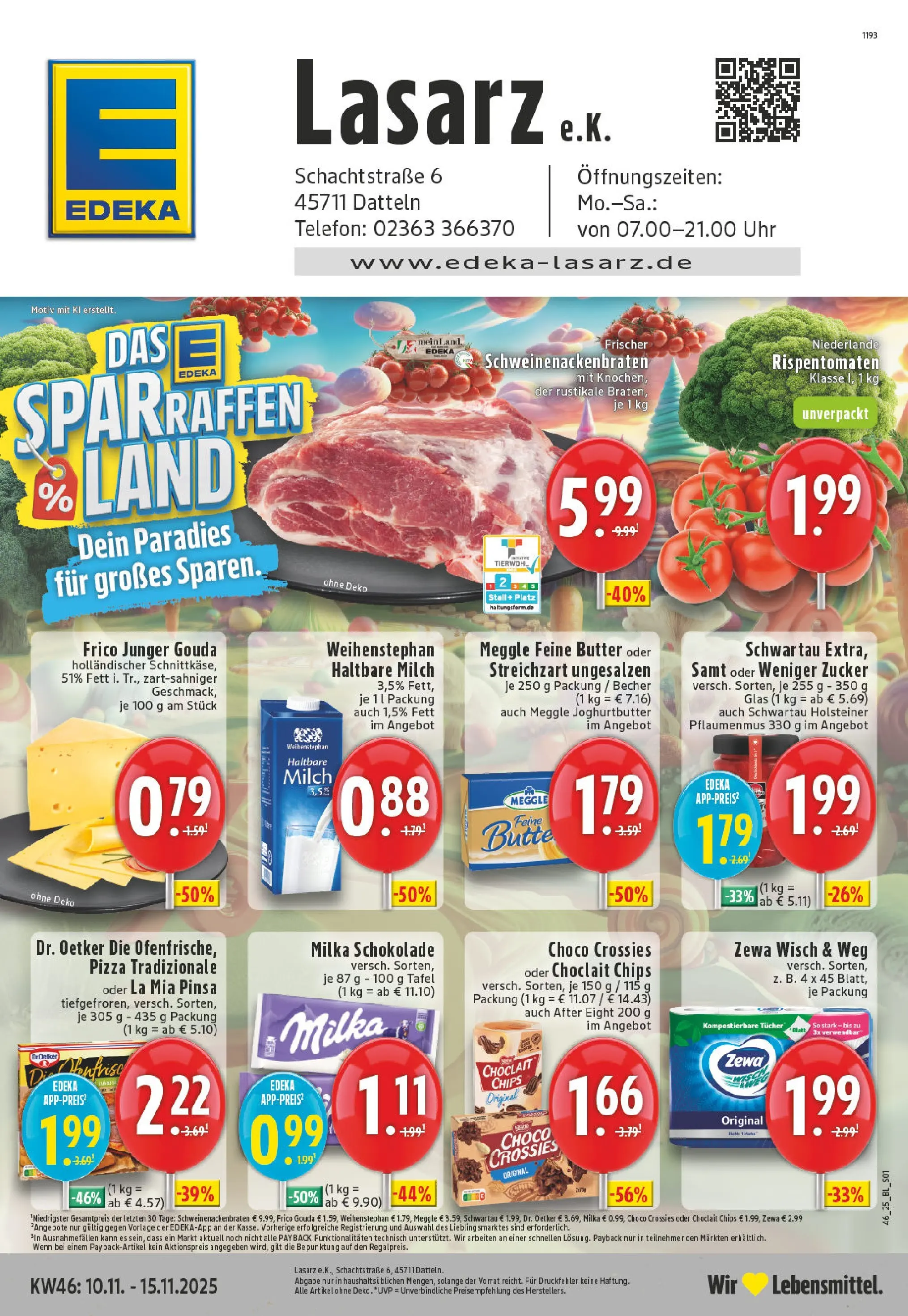Edeka prospekt Datteln	 (ab 10.11.2025) » Angebote Online | Seite: 1 | Produkte: Butter, Haltbare milch, Chips, Telefon