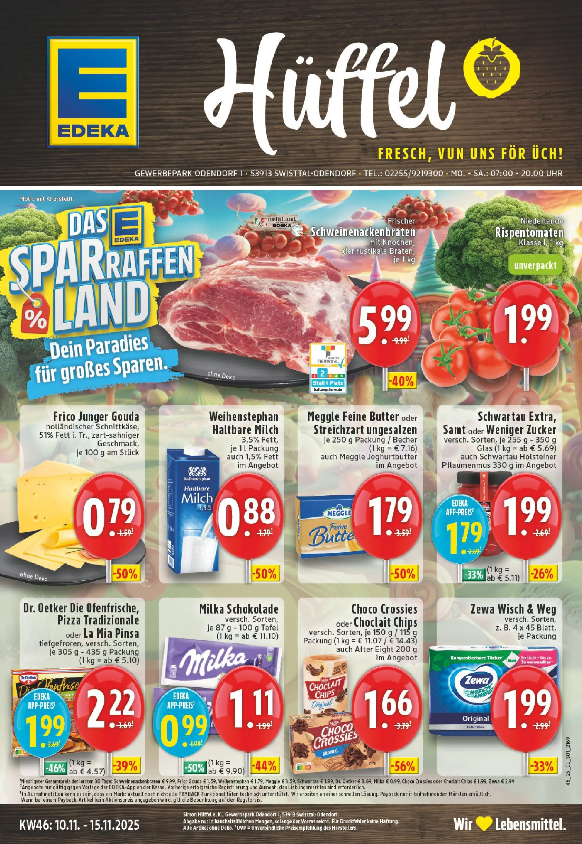 Edeka prospekt Swisttal-Odendorf	 (ab 10.11.2025) » Angebote Online | Seite: 1 | Produkte: Schokolade, Milka schokolade, Zewa, Zucker