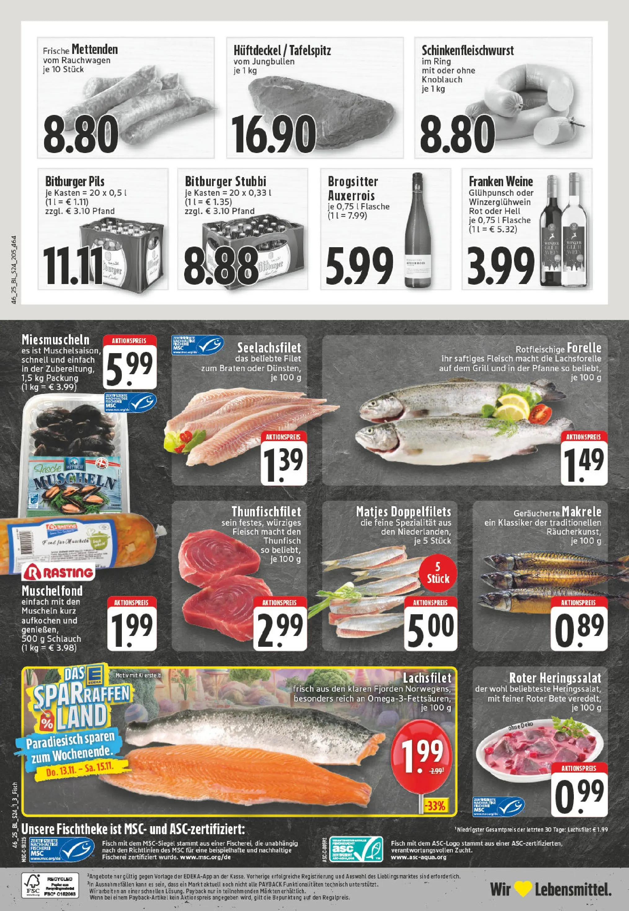 Edeka prospekt Königswinter - Oberpleis	 (ab 10.11.2025) » Angebote Online | Seite: 24 | Produkte: Thunfisch, Pils, Knoblauch, Fleisch