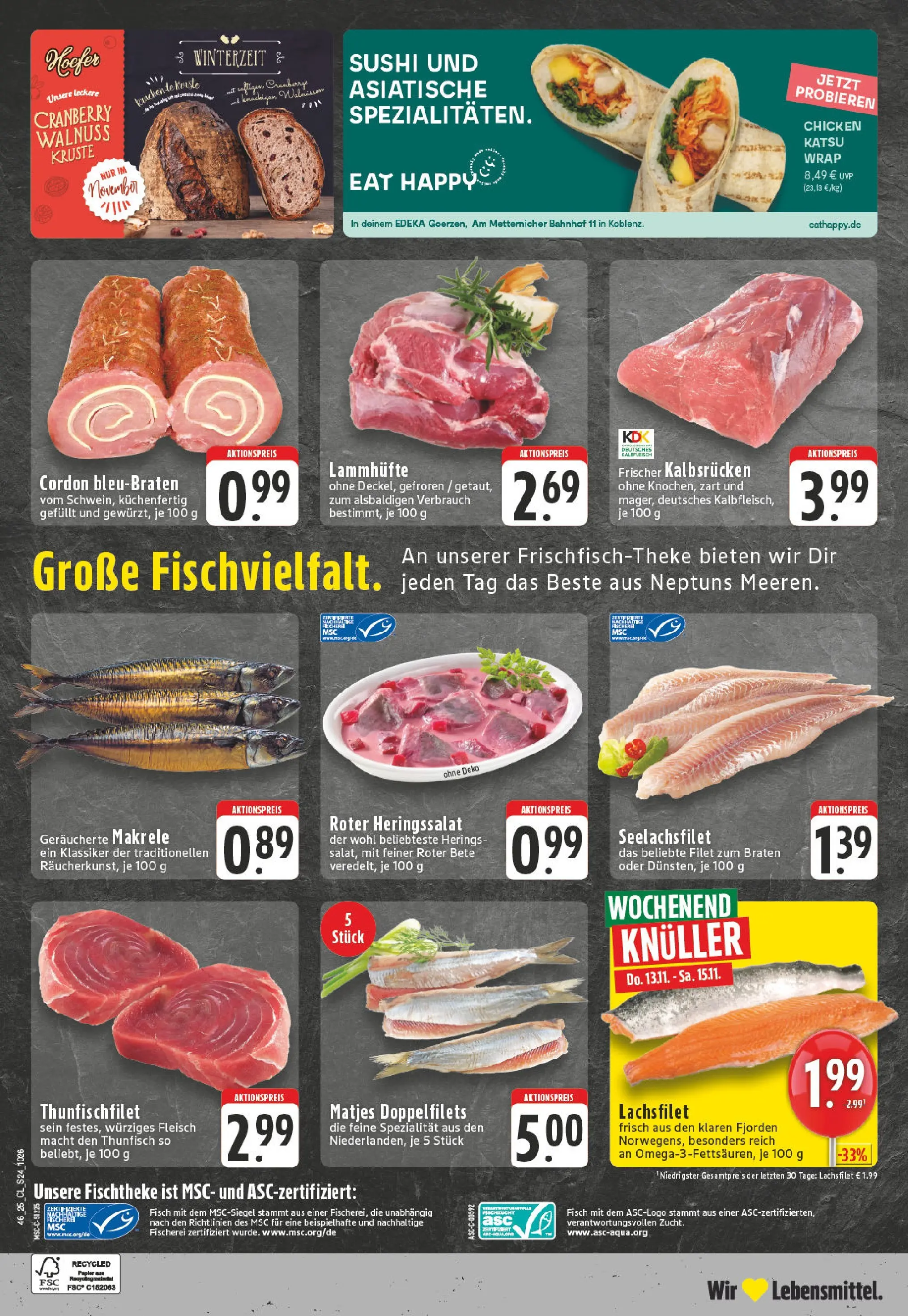 Edeka prospekt Koblenz	 (ab 09.11.2025) » Angebote Online | Seite: 24 | Produkte: Thunfisch, Fisch, Fleisch