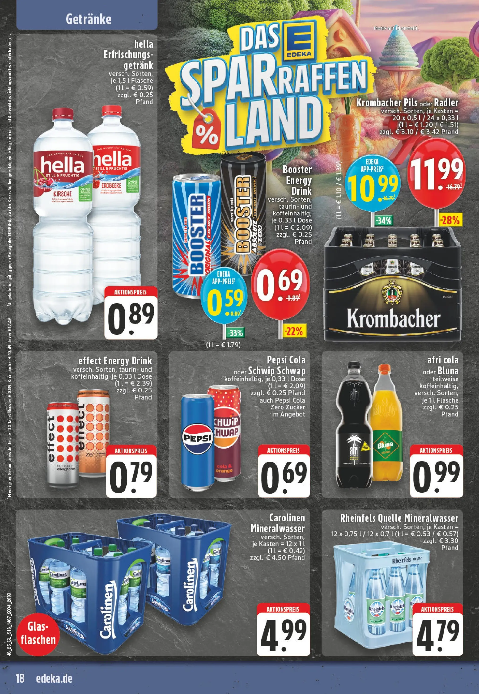 Edeka prospekt Erwitte	 (ab 09.11.2025) » Angebote Online | Seite: 18 | Produkte: Cola, Zucker, Krombacher, Rheinfels quelle